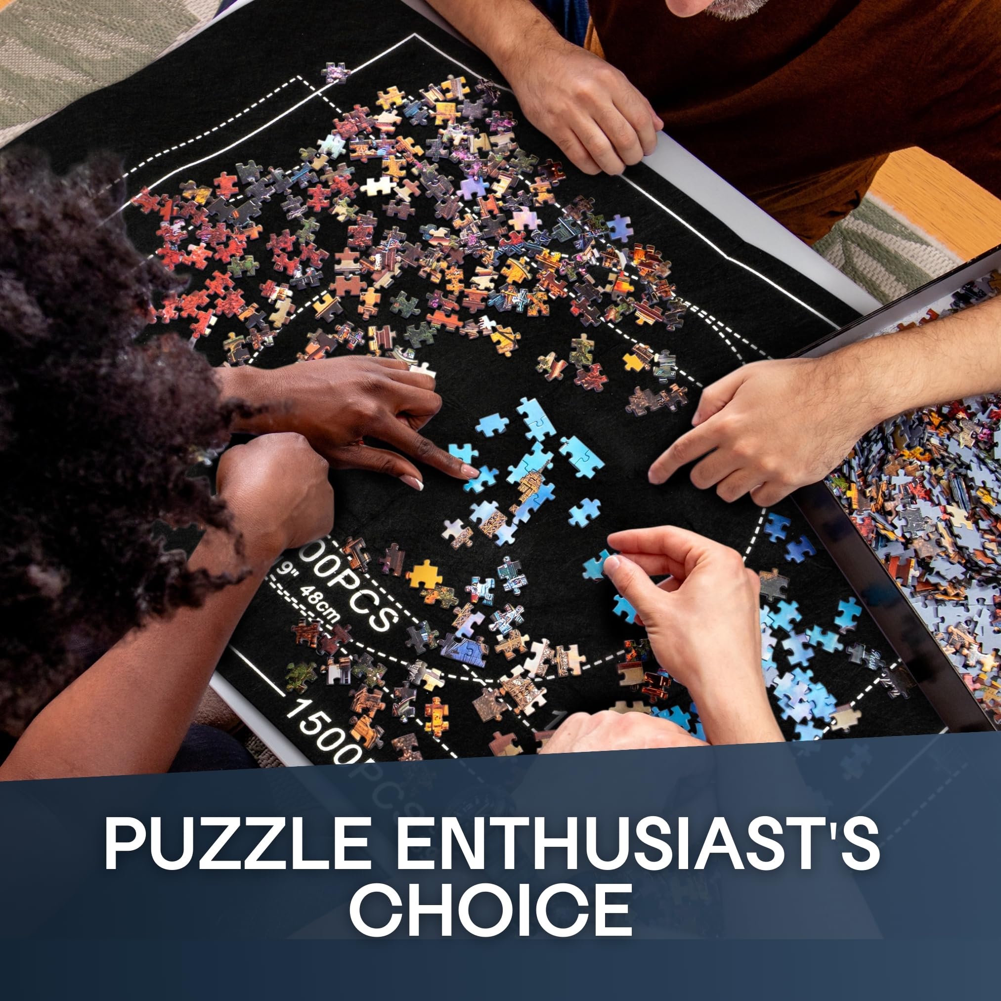 TANNESS Giant Jigsaw Board - Puzzle Roll Mat for 1500 Pieces with Storage Bag 6