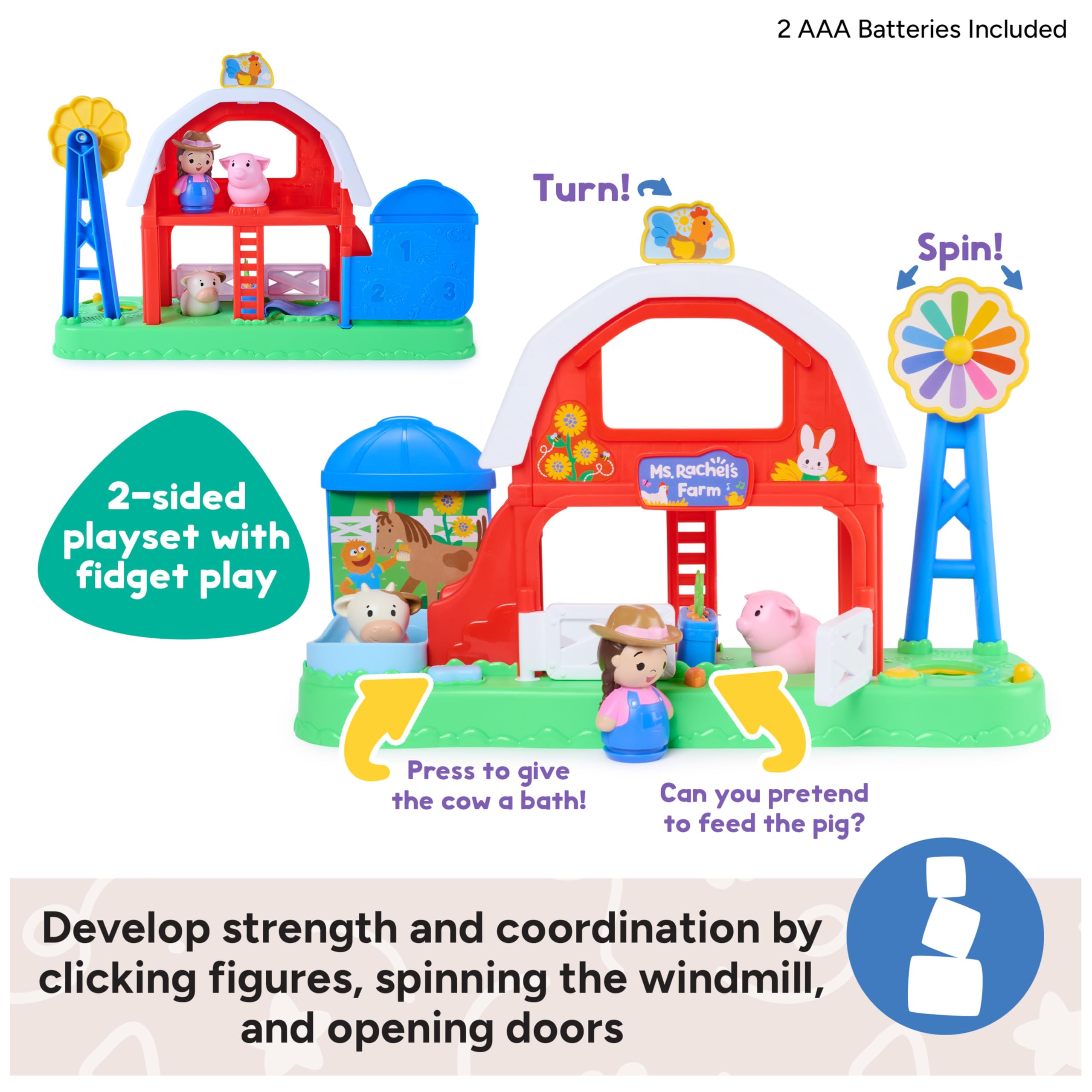 Ms. Rachel My First Learning Farm Playset - Interactive Learning for Toddlers 1-3 | Multicolor Plastic 4