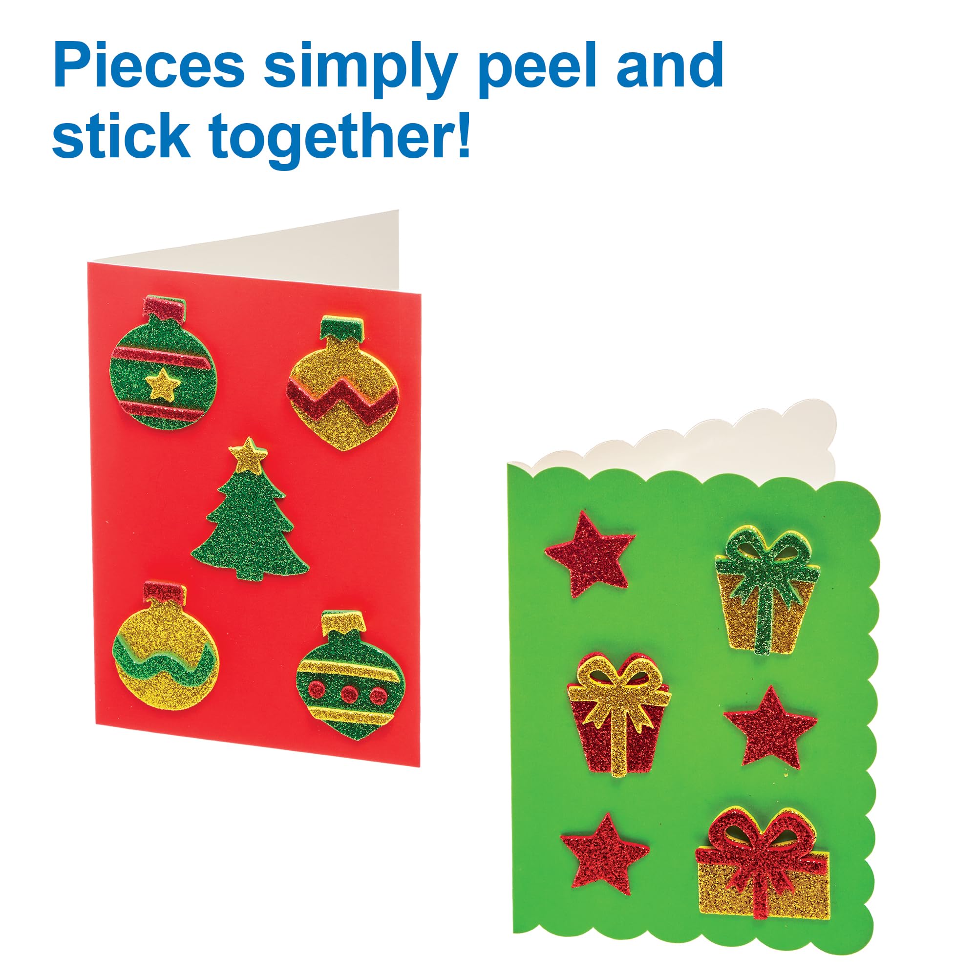 Baker Ross FX892 Christmas Card Making Kit - Craft Kit with Glitter, Stickers & Envelopes 8