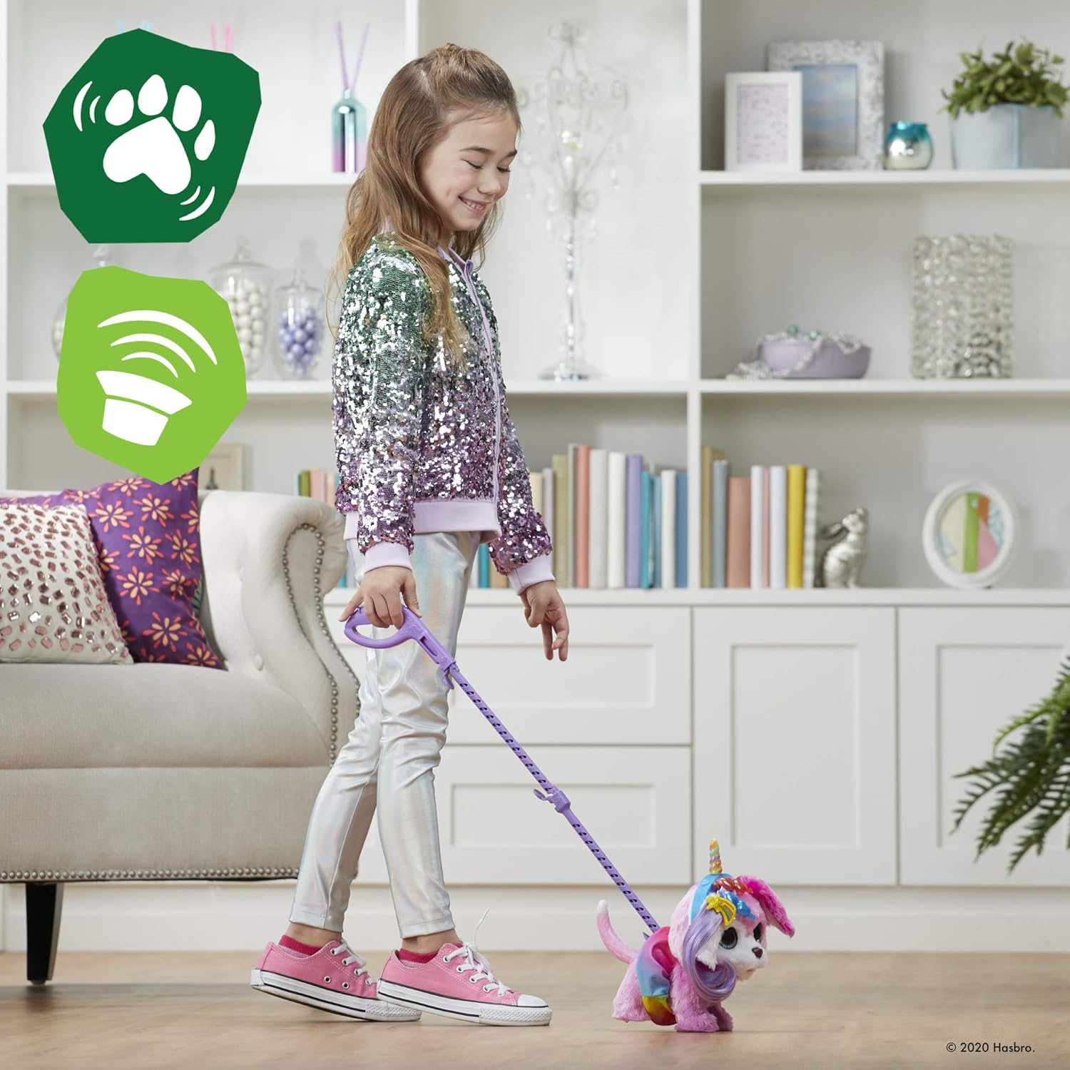 furReal Glamalots Interactive Pet Toy - Groom, Style & Walk with Sounds, 7 Accessories, Ages 4+ 5