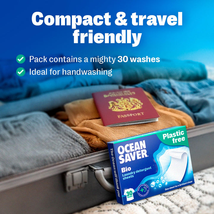 OceanSaver - Eco Laundry Detergent Sheets | Biodegradable, Plastic-Free, Hypoallergenic