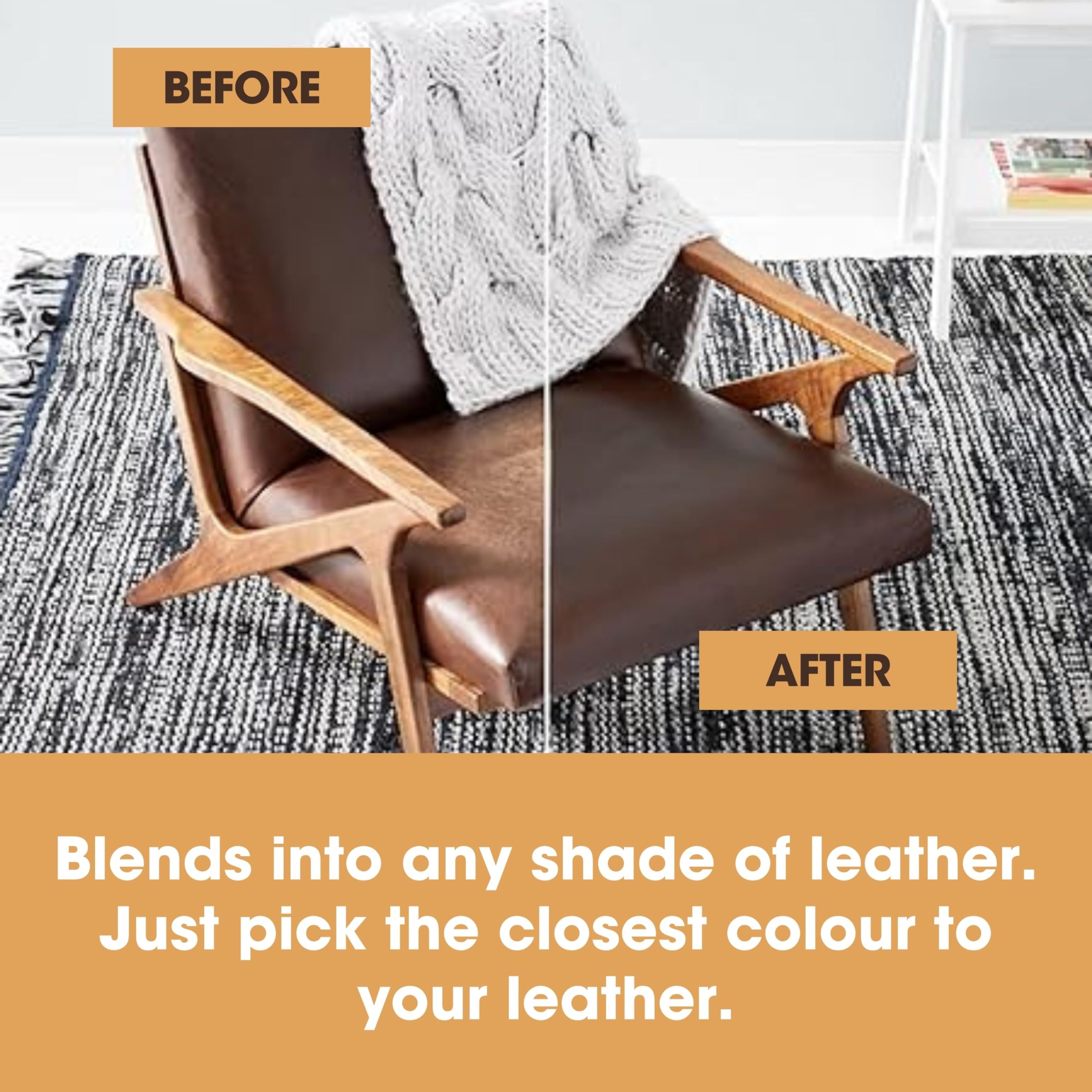 Furniture Clinic Leather Recolouring Balm - Tan Shade for Faded & Scratched Sofas, Car Seats, Shoes, Bags and Clothing 9