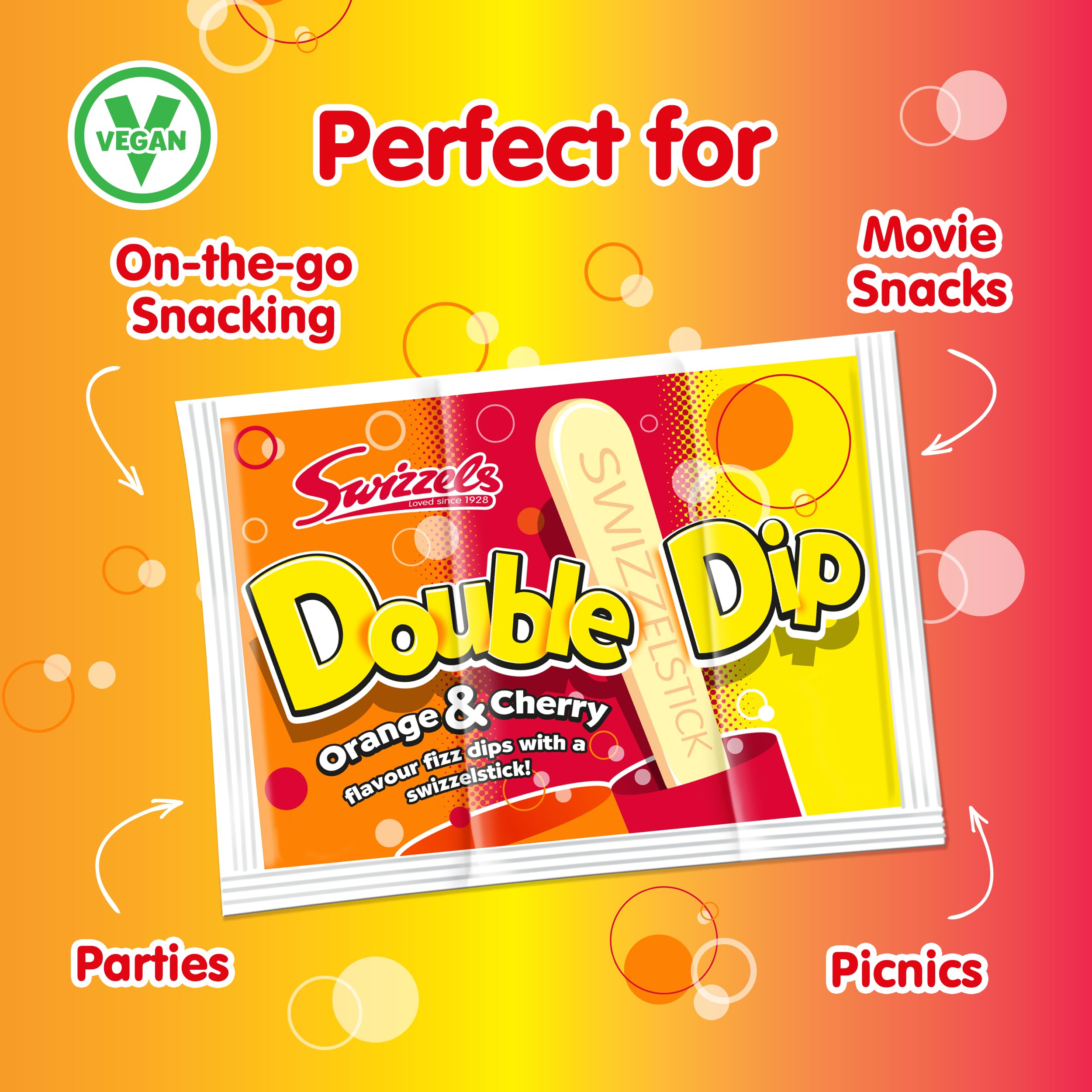 Swizzels Orange and Cherry Double Dip Sherbet Sweets - 36 Sachets (Fizzy Sherbet Dip, No Artificial Colours, Made in UK) 4