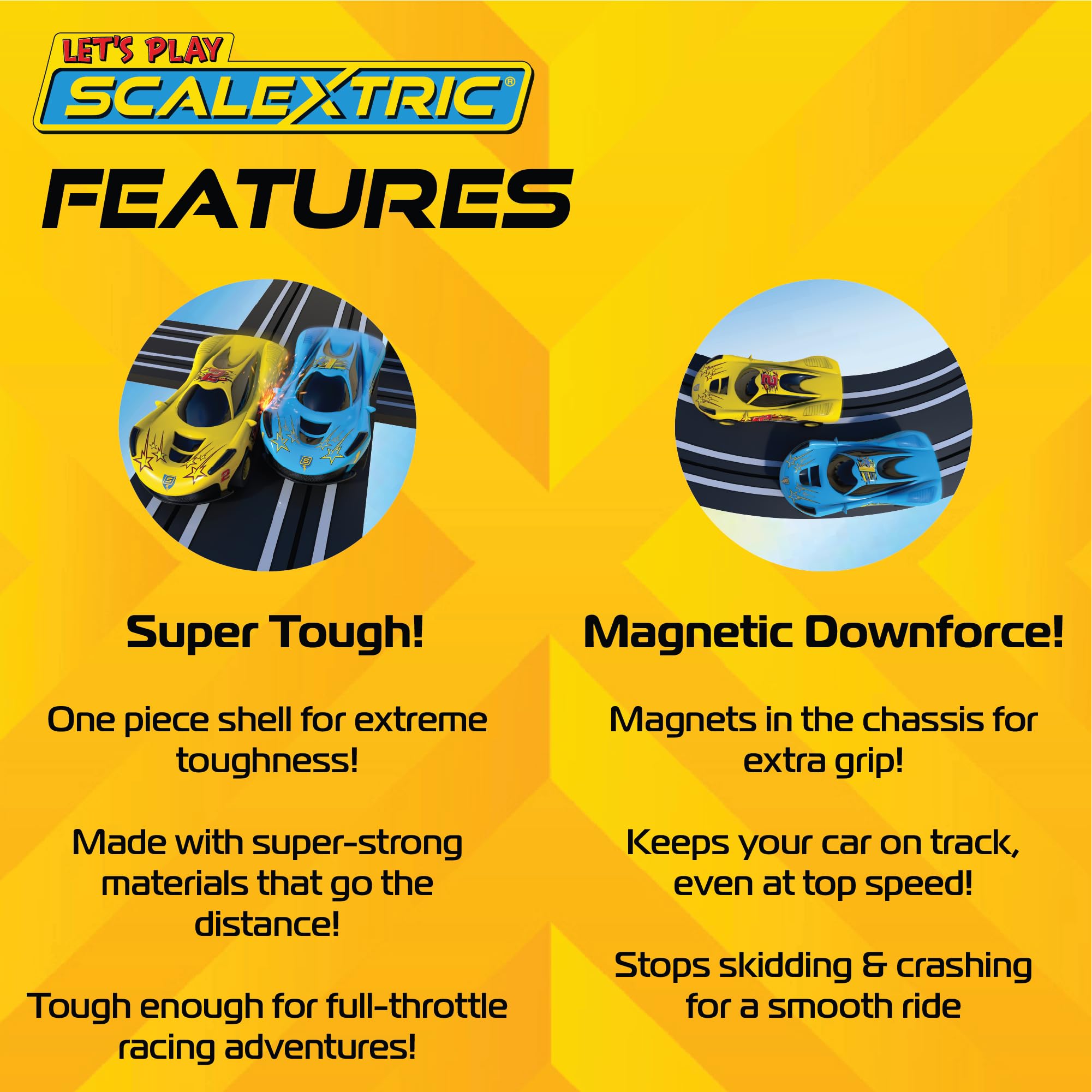 Scalextric G1189M My First Scalextric Let's Play! - Blue/Yellow Race Set for Kids 5