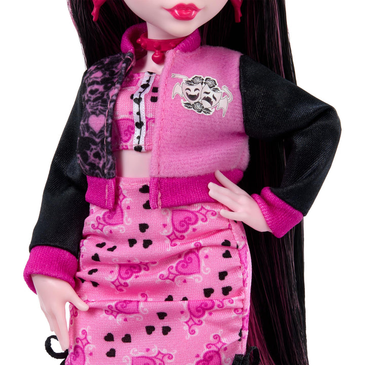 Monster High Draculaura Fearbook Doll - Movie Club Playset with Varsity Jacket & Accessories