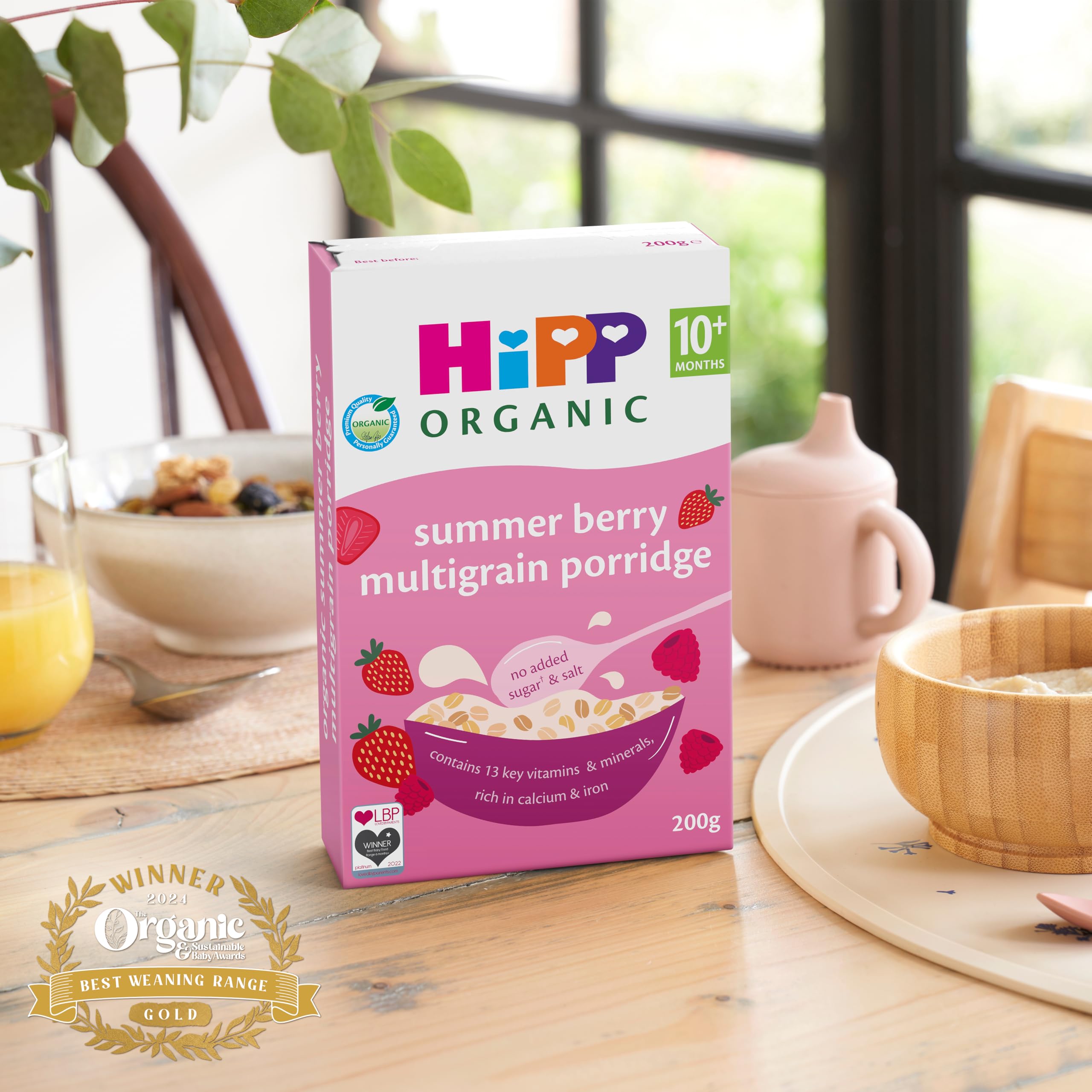 HiPP Organic Summer Berry Multigrain Porridge - 10+ Months, 200g (Pack of 4)