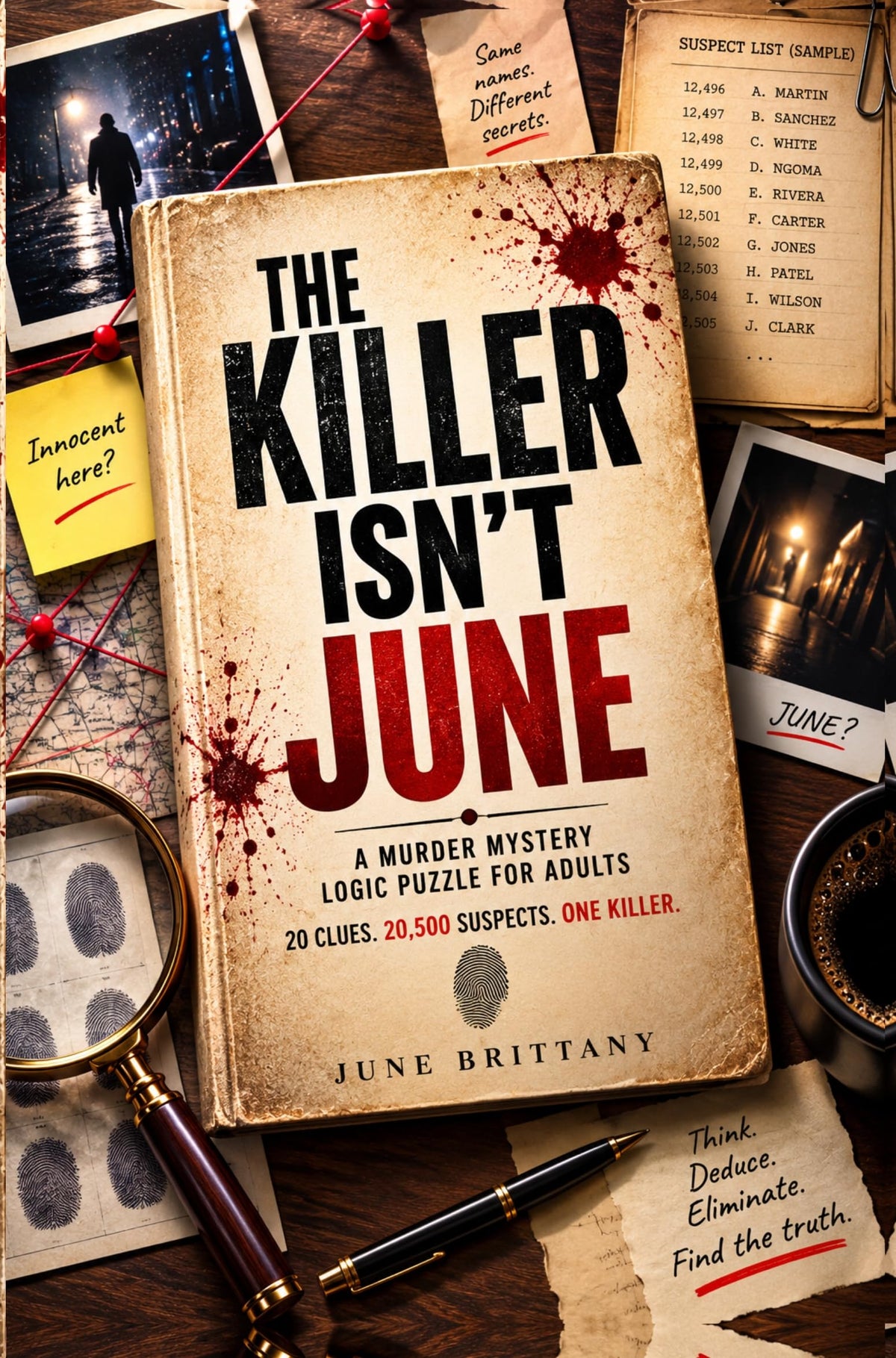 The Killer Isn't June Murder Mystery Logic Puzzle - 20 Clues, 20,500 Suspects, Paperback