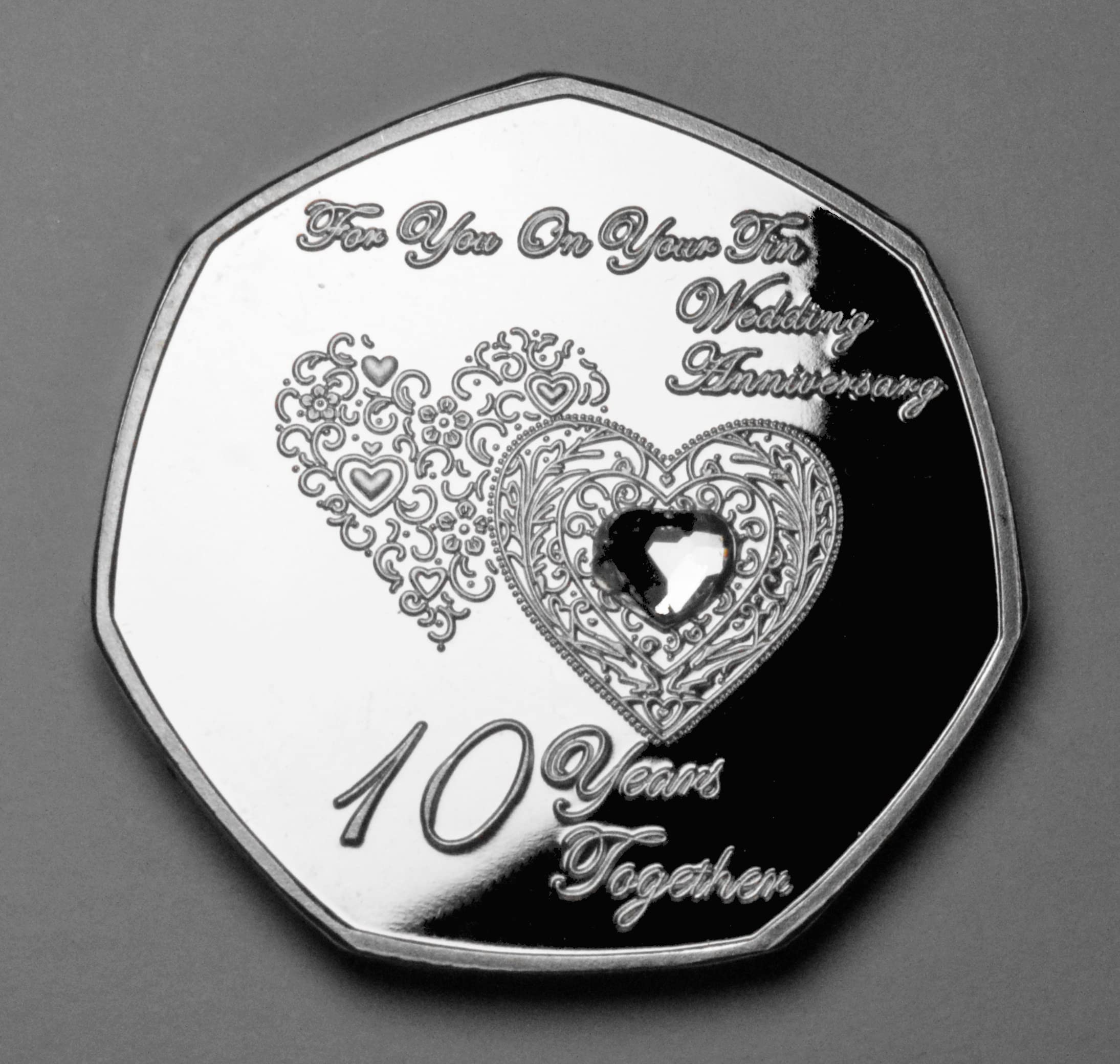 The Commemorative Coin Company 10th Tin Wedding Anniversary Silver Commemorative Coin | 999 Silver Plated | Proof Quality 3