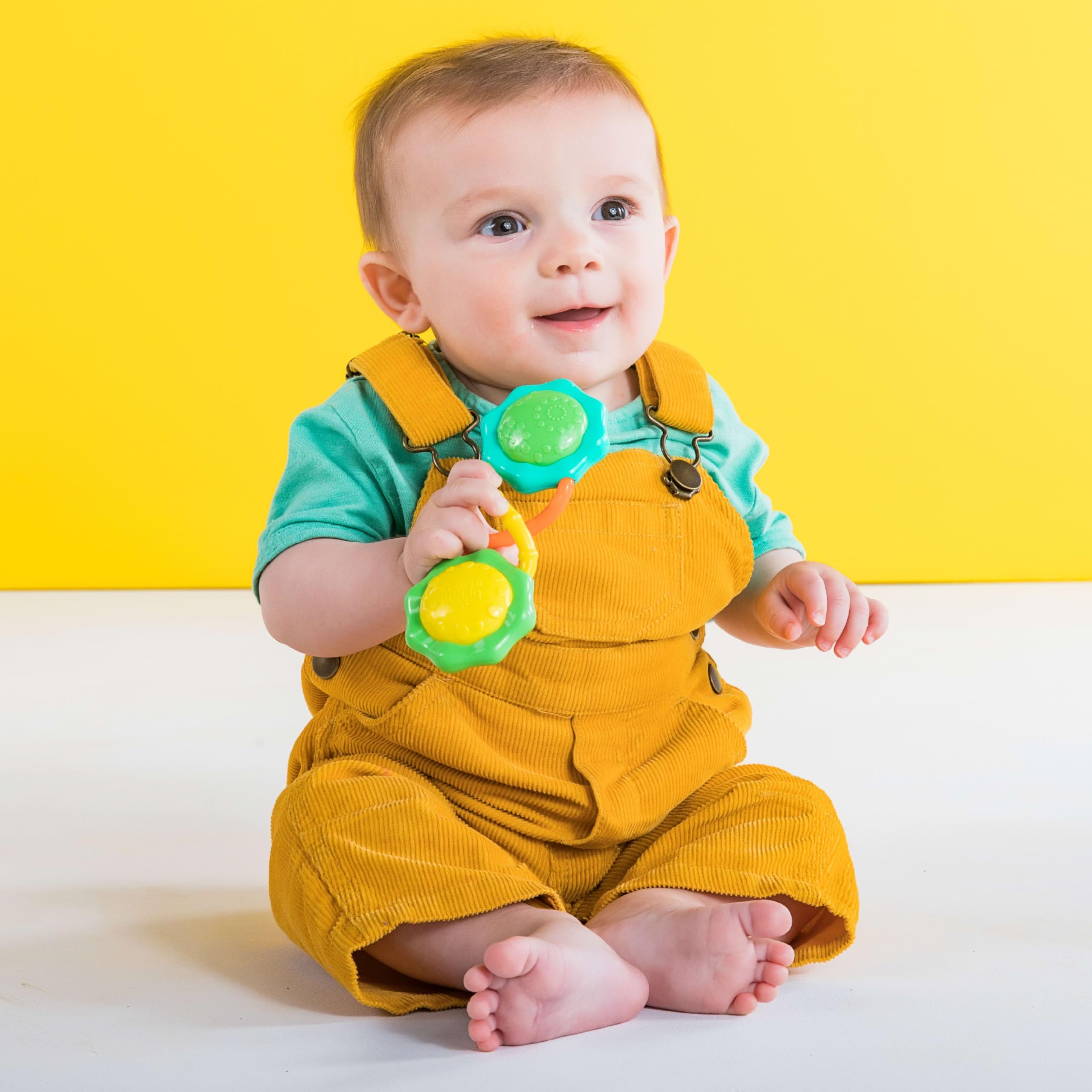 Bright Starts Rattle & Shake Baby Barbell Toy - Green | Ages 3 Months+ 3