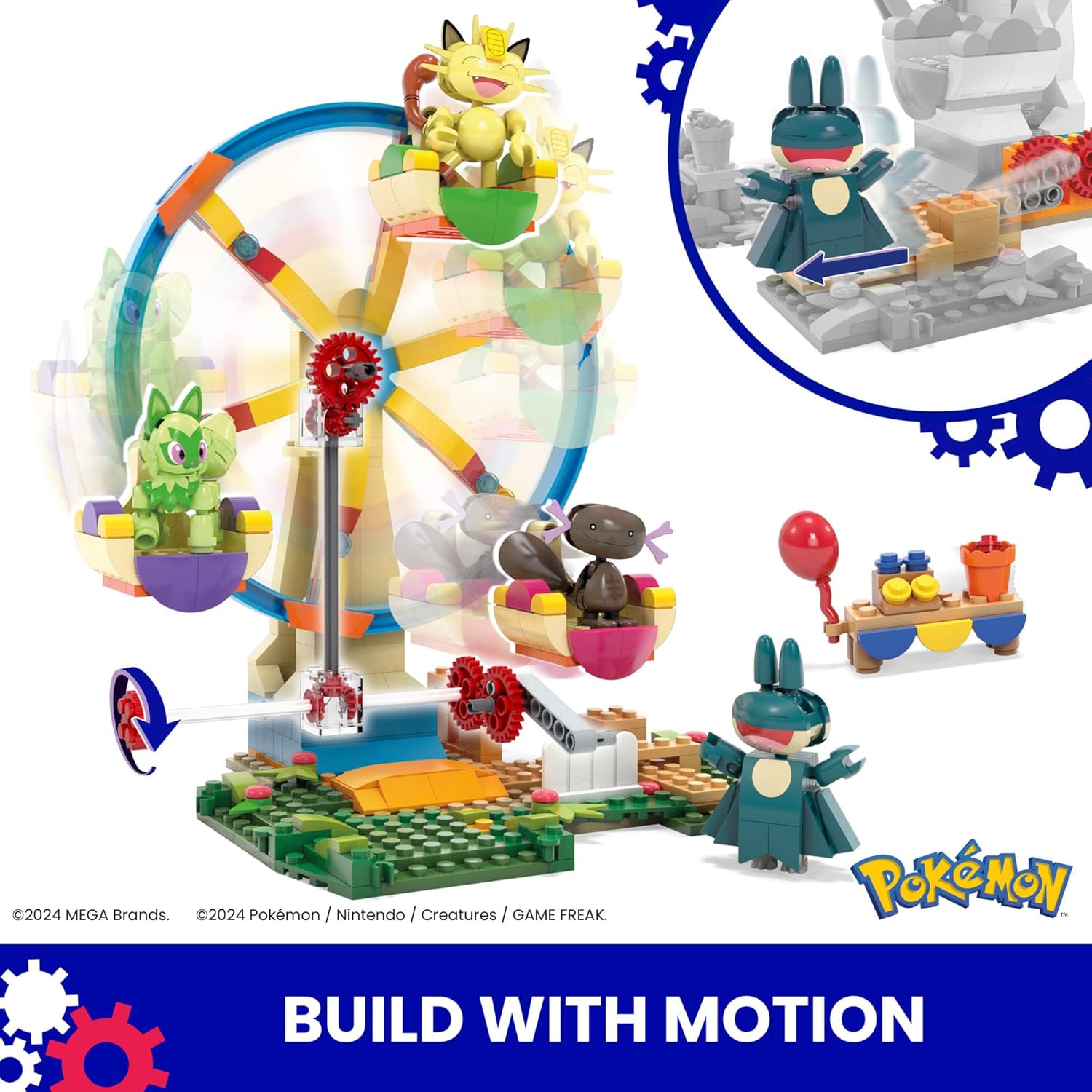 MEGA Pokémon Ferris Wheel Fun Building Set - 393 Pieces with Motion Brick & 4 Buildable Pokémon 5