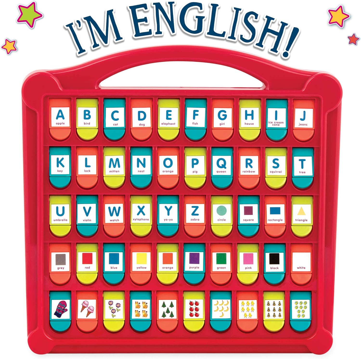 Battat Hide & Seek Alphabet - 50 Pop-Up Learning Toy for Letters, Numbers, Shapes & Colors 1