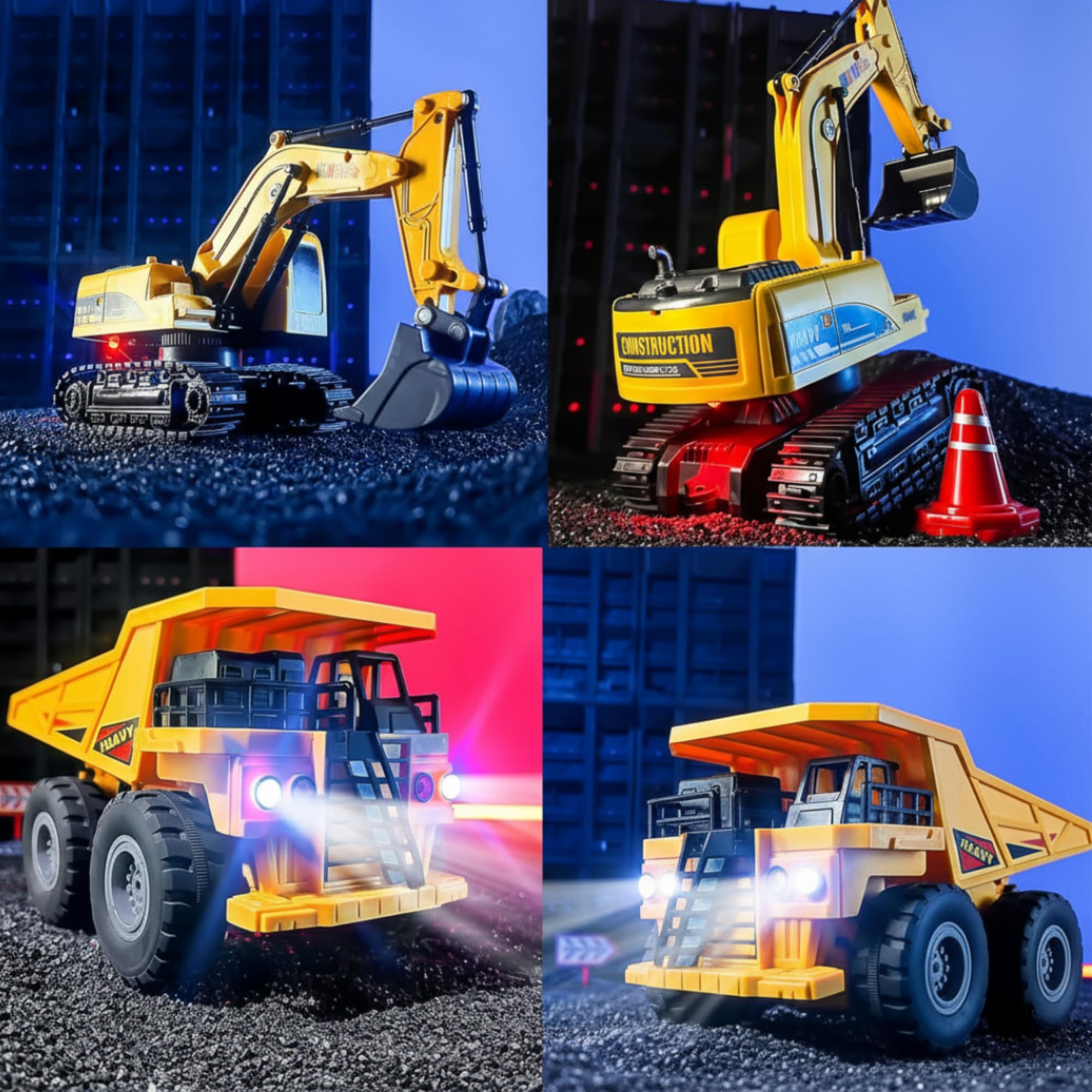CMJ RC Cars Digger + Dumper RC Set - Twin Pack Excavator & Dump Truck | 1:24 Scale 4