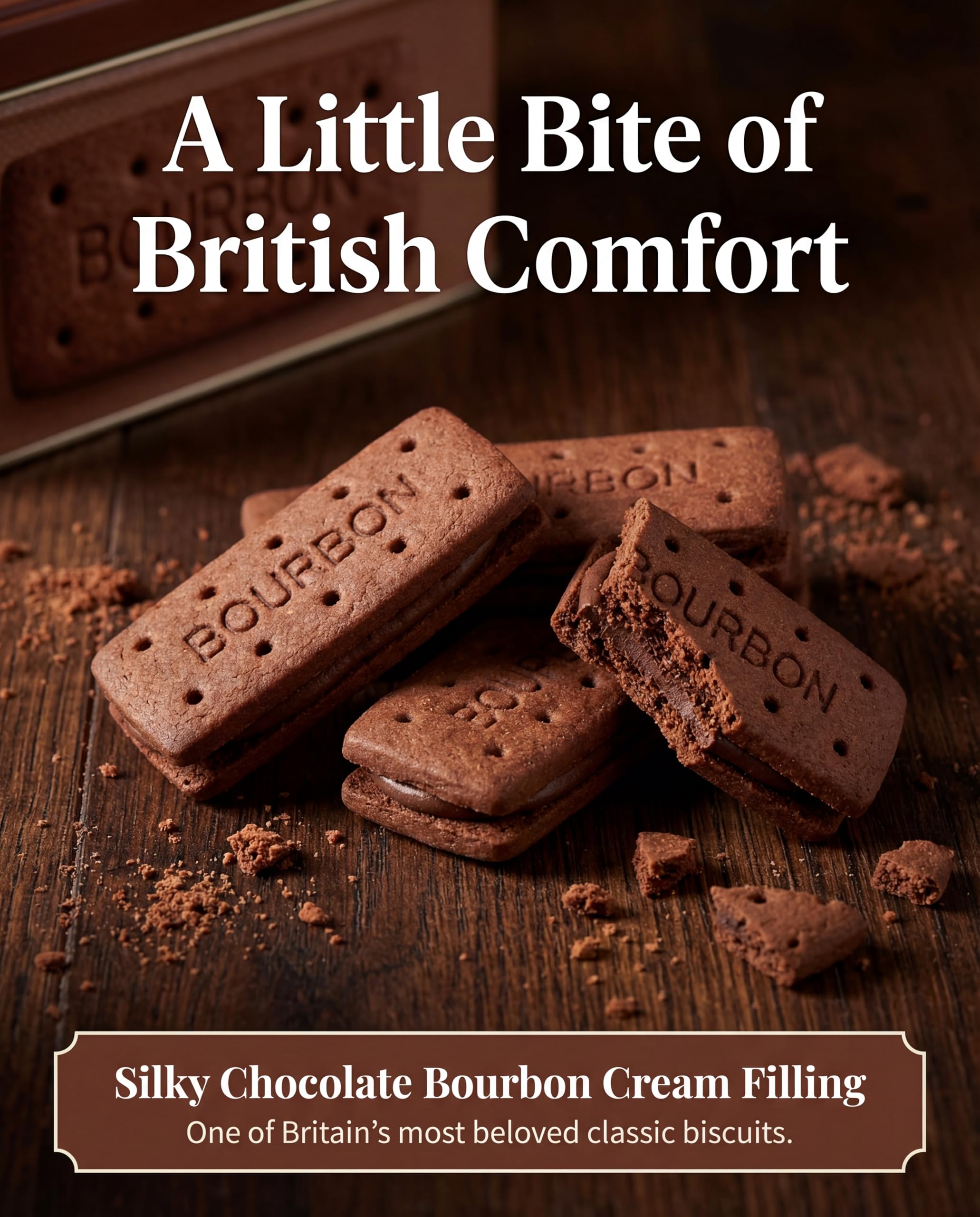 The Silver Crane co. Giant Bourbon Biscuits Gift Set - 400g Chocolate Sandwich Biscuits in Collectible Tin 6