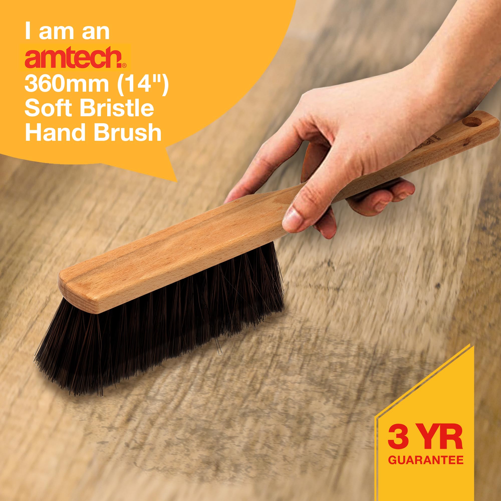 Amtech - Wooden Hand Brush for Indoor Gardening and Cleaning 6