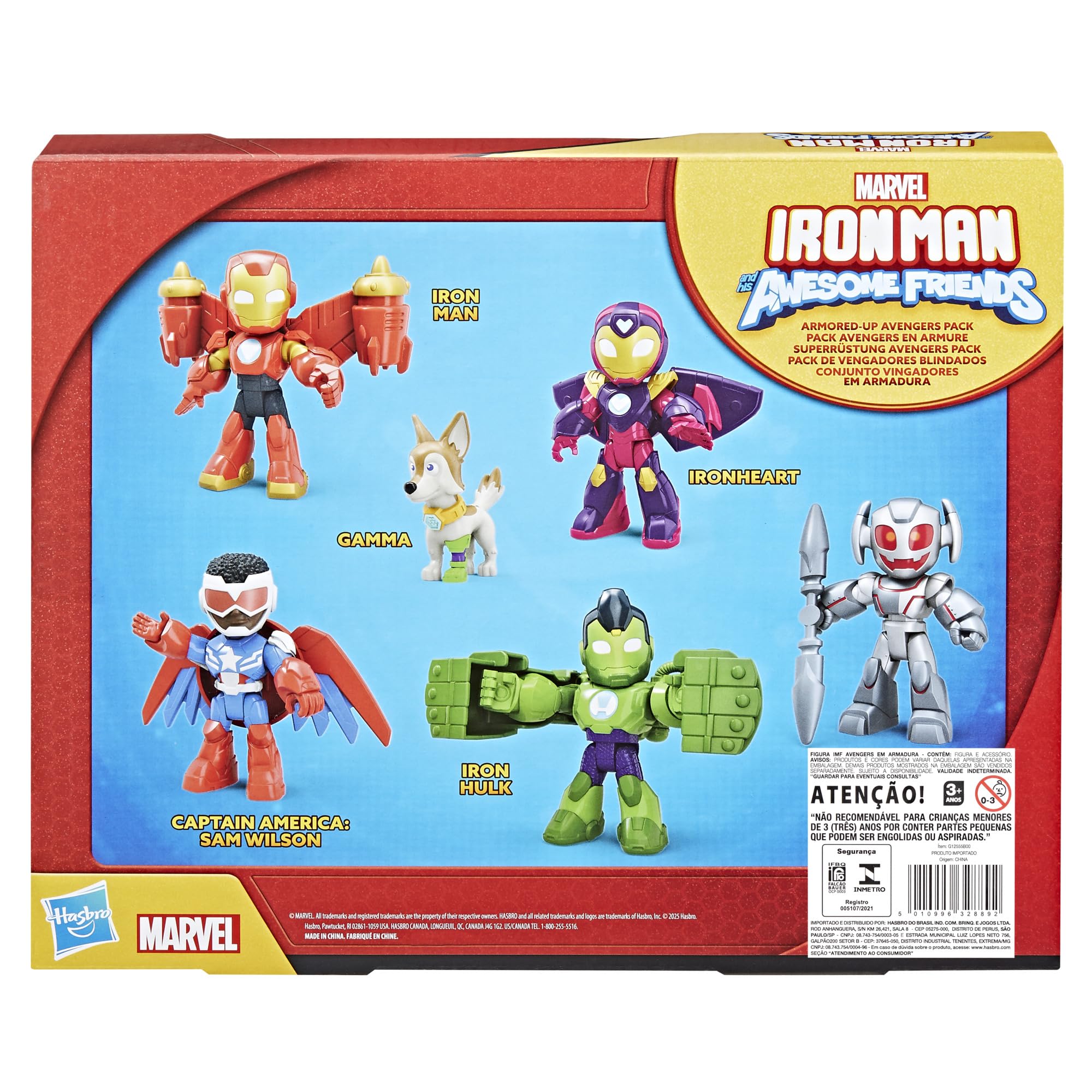 Marvel Iron Man and His Awesome Friends Armored-Up Avengers Pack Action Figures | 6 Figures, 5 Accessories | Ages 3+ 6