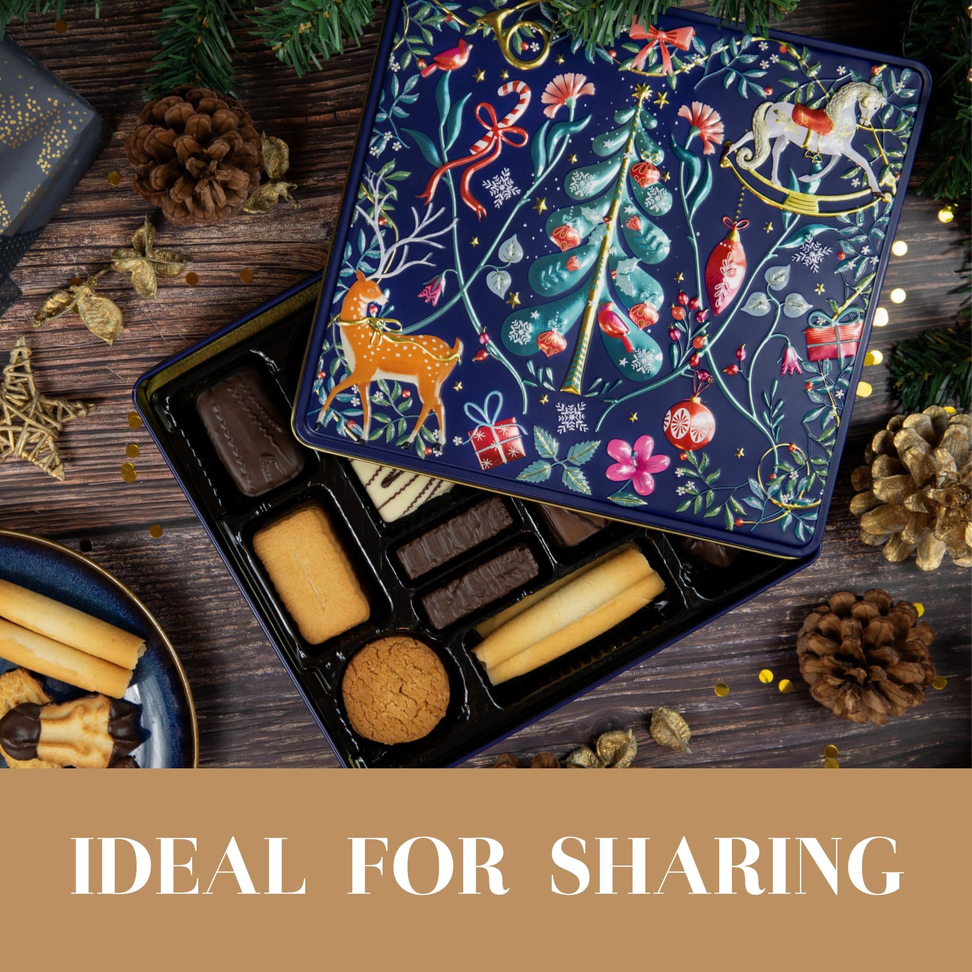 The Silver Crane Company - Scandi Belgian Biscuits Tin Christmas Gift Set 4