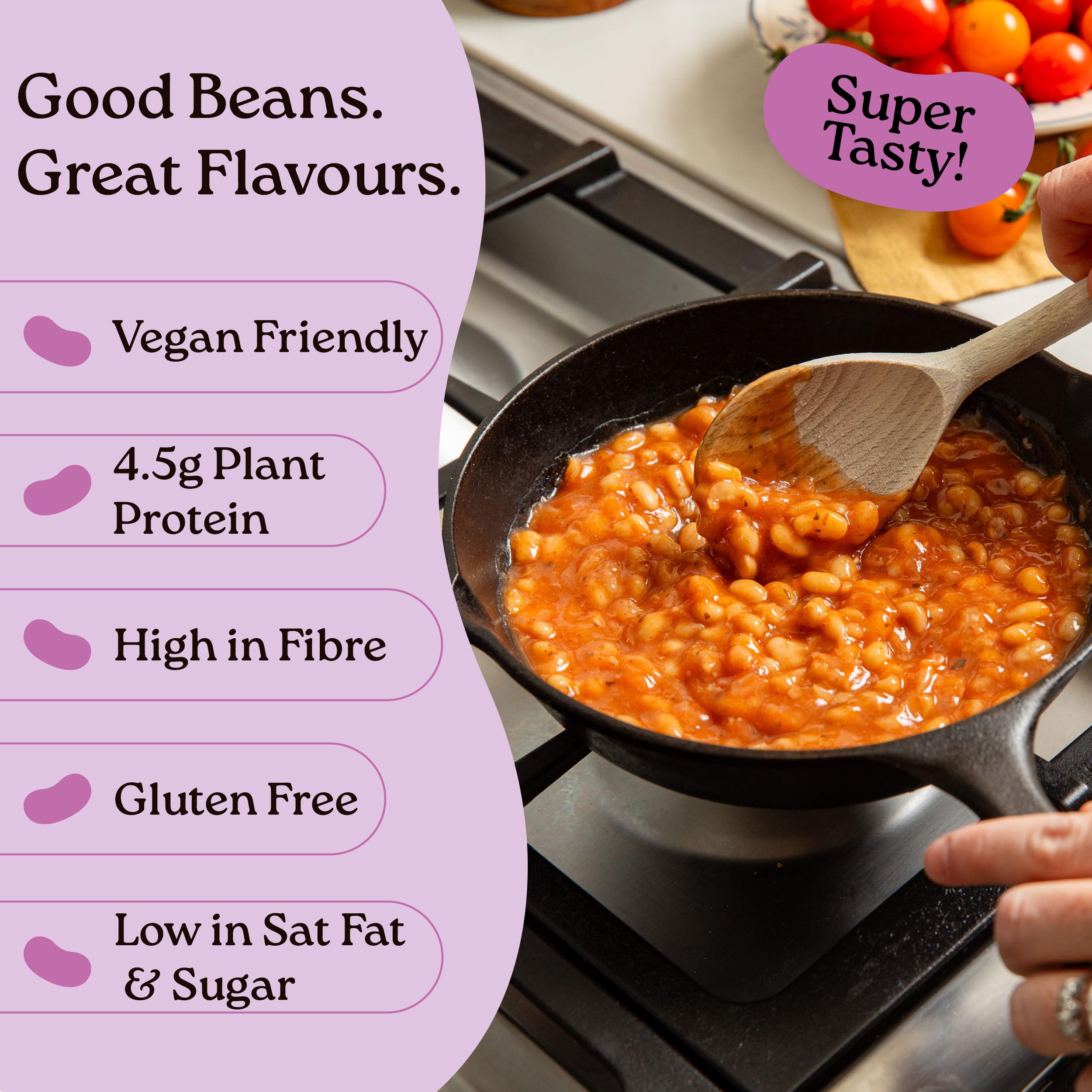 The Good Bean Company Luxury Baked Beans - Haricot Beans in Tomato Sauce | 350g 3