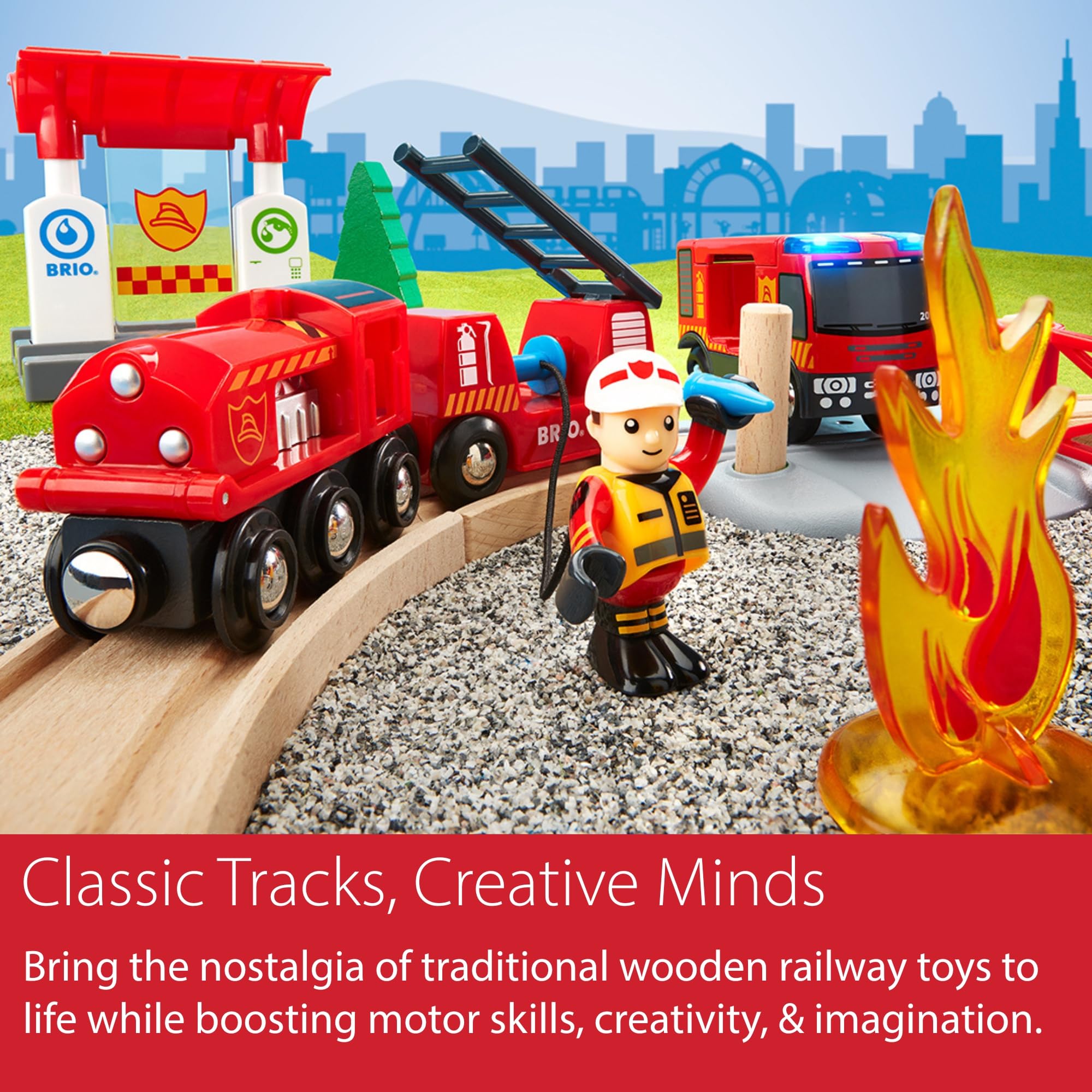 BRIO World Fire and Rescue Firefighter Set with Wooden Railway Train Accessories 6