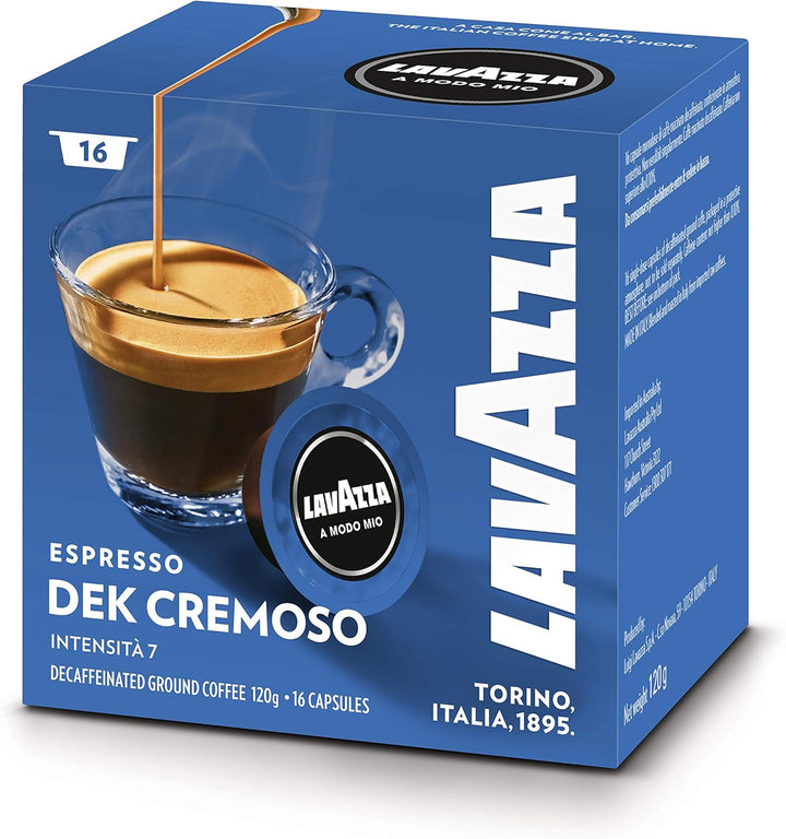 Lavazza - A Modo Mio Dek Cremoso Decaffeinated Coffee Capsules, 16-Count, 120 g (8770)