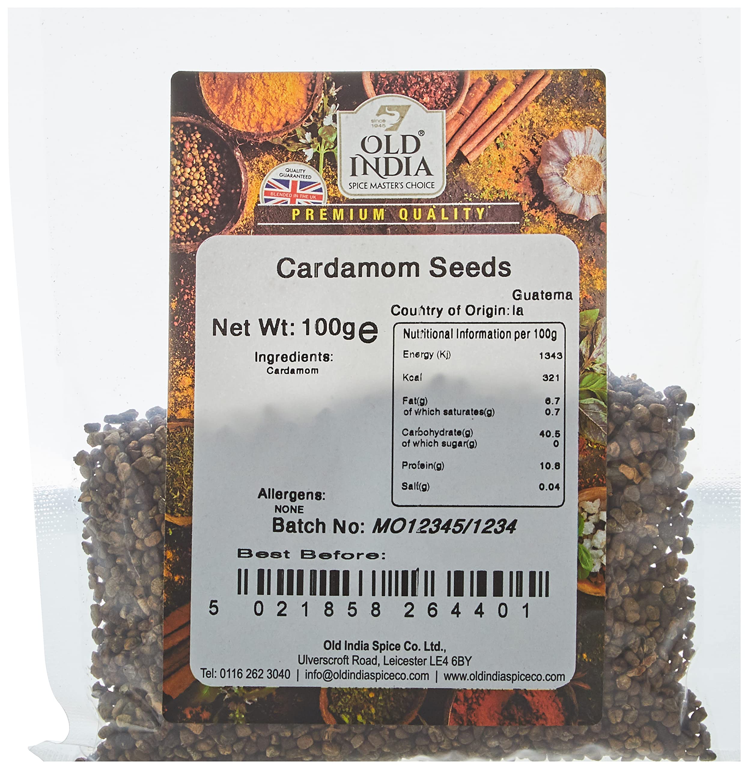 Old India Cardamom Seeds - 100g Whole Spice | Natural & GMO Free