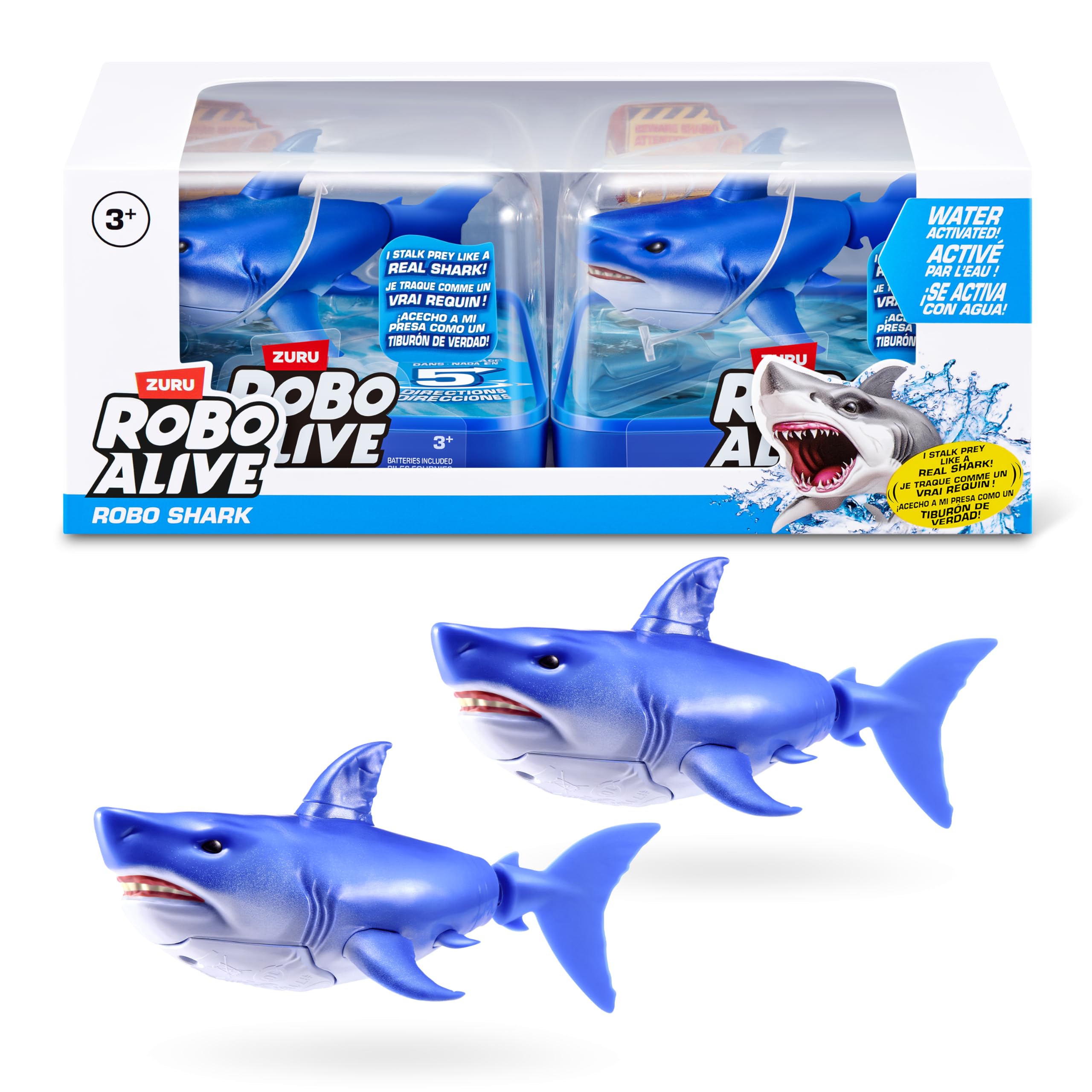 Robo Alive Robo Shark Water Activated Swimming Toy - 2 Pack Blue | Ages 3+ | Plastic 1