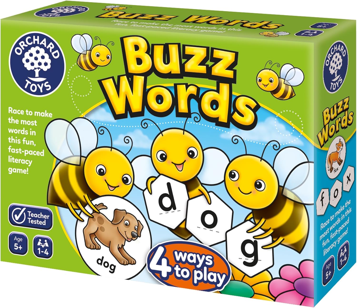 Orchard Toys Buzz Words Educational Literacy Board Game with 4 Ways to Play 1