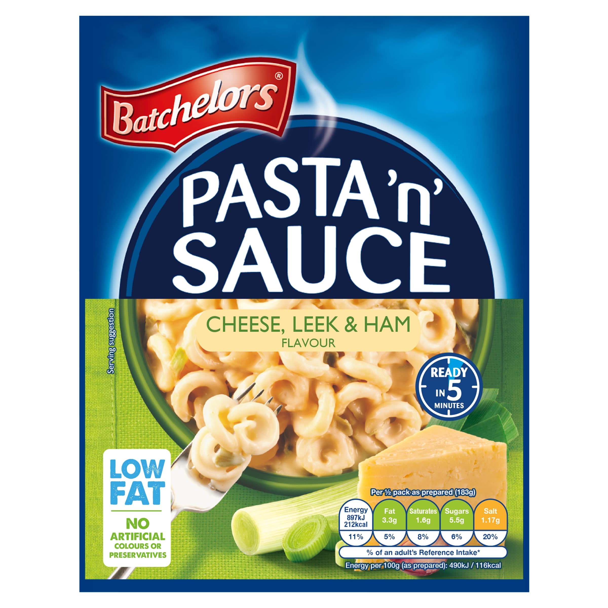 Batchelors Pasta 'n' Sauce Cheese, Leek & Ham Ready Meal, 99 g Packet (Pack of 7) 2