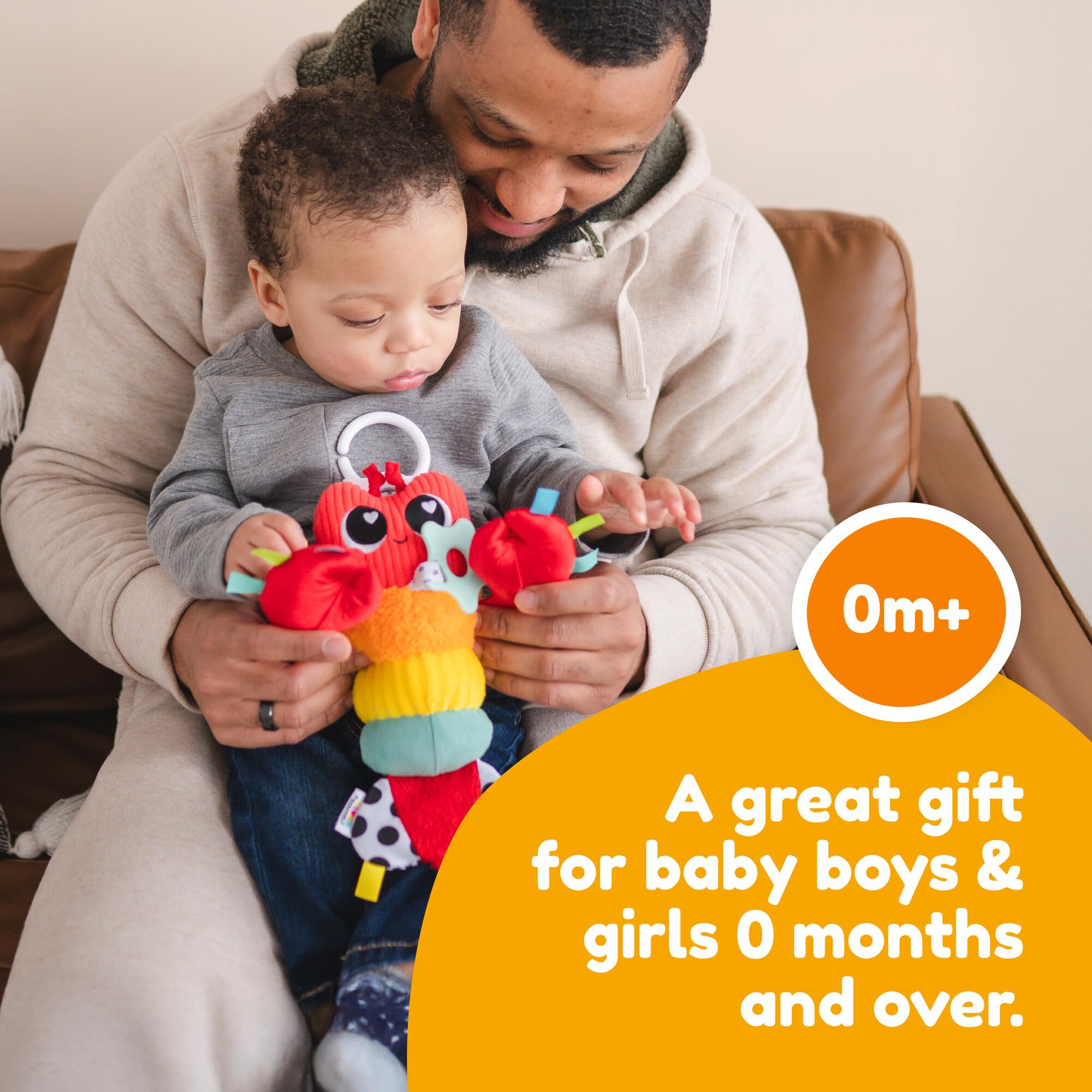 LAMAZE Liam The Lobster Clip & Go Sensory Toy | Textured | Ages 26-52 Months 6