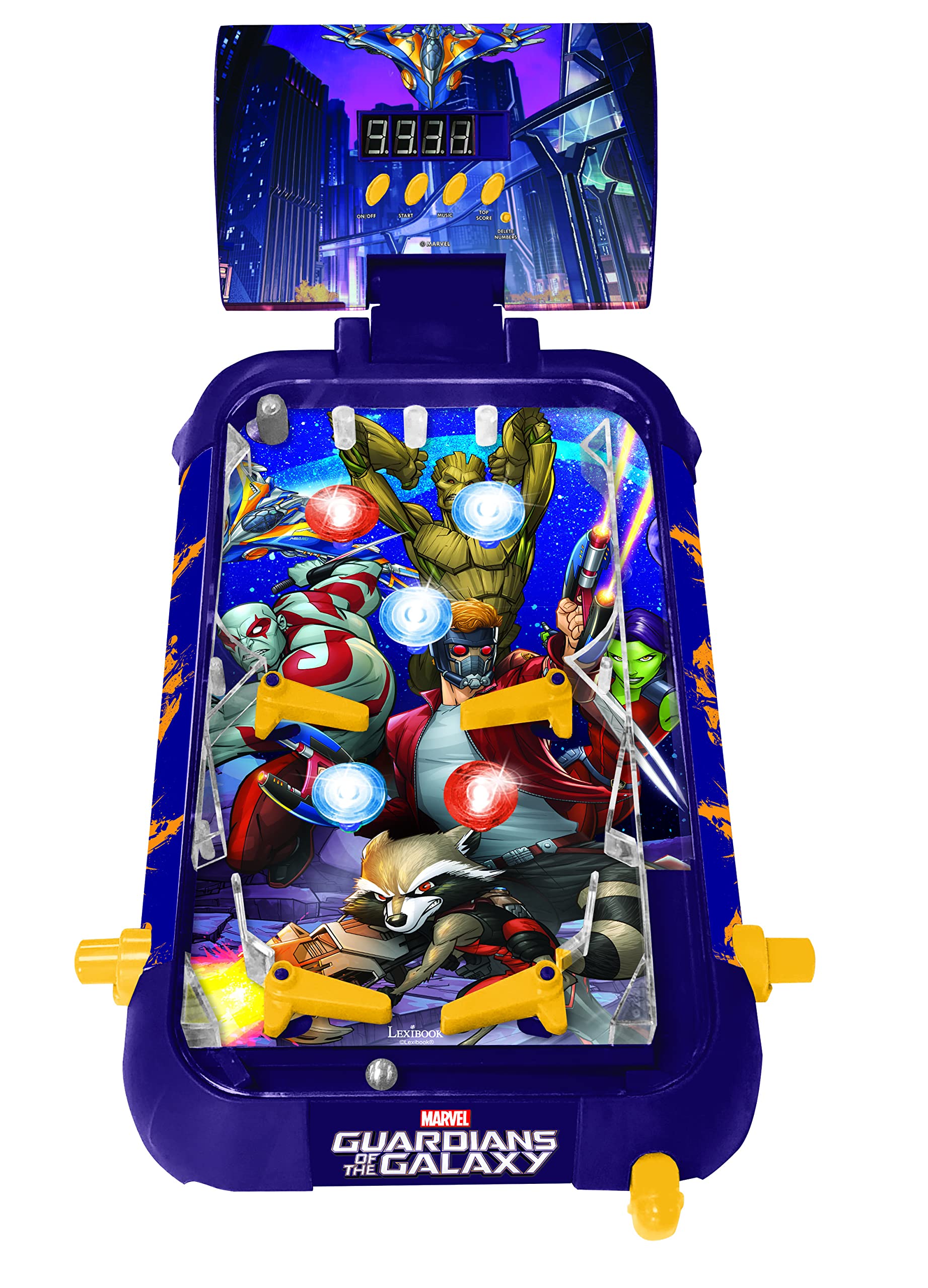 Lexibook JG610GG Marvel Guardians of the Galaxy Electronic Pinball Game - 4 Flippers, LCD Score, Light & Sound Effects 5