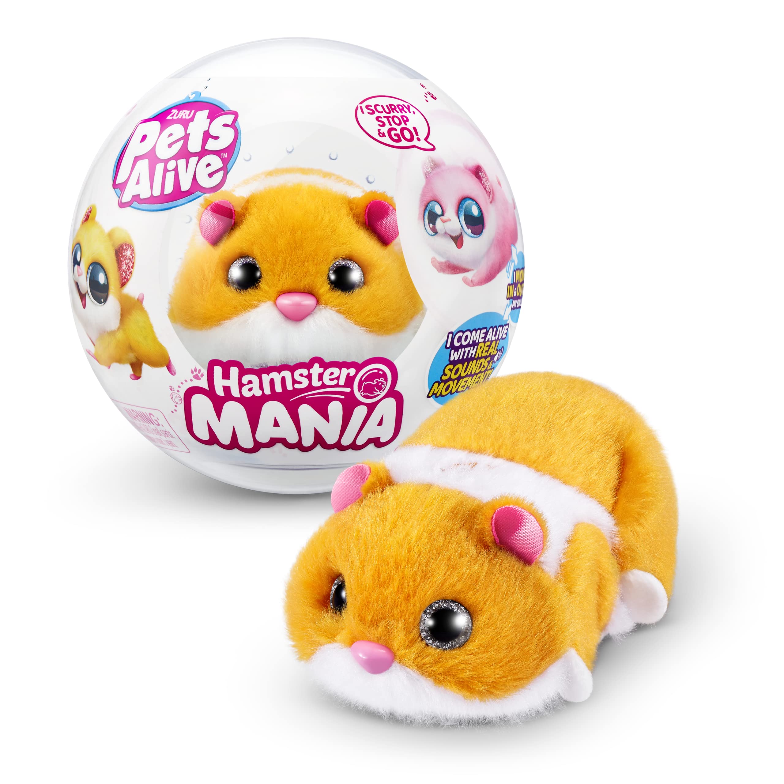 ZURU Hamster Mania Orange - Interactive Electronic Hamster Toy with 20+ Sounds, Ages 3+ 1