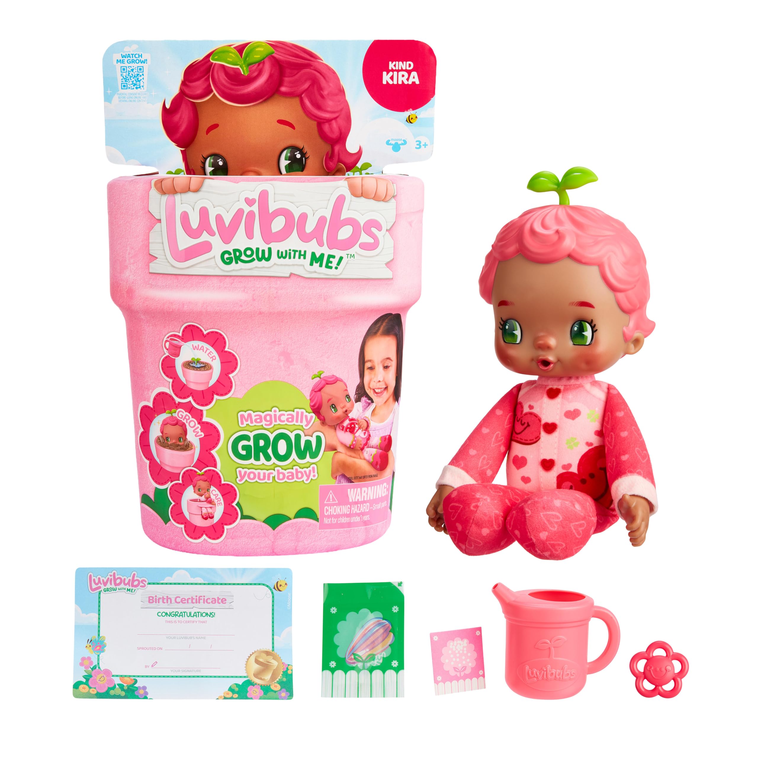 LUVIBUBS Kind Kira Baby Doll - Transforms from Pot to Highchair | Ages 3+ | Includes Seed & Fertilizer
