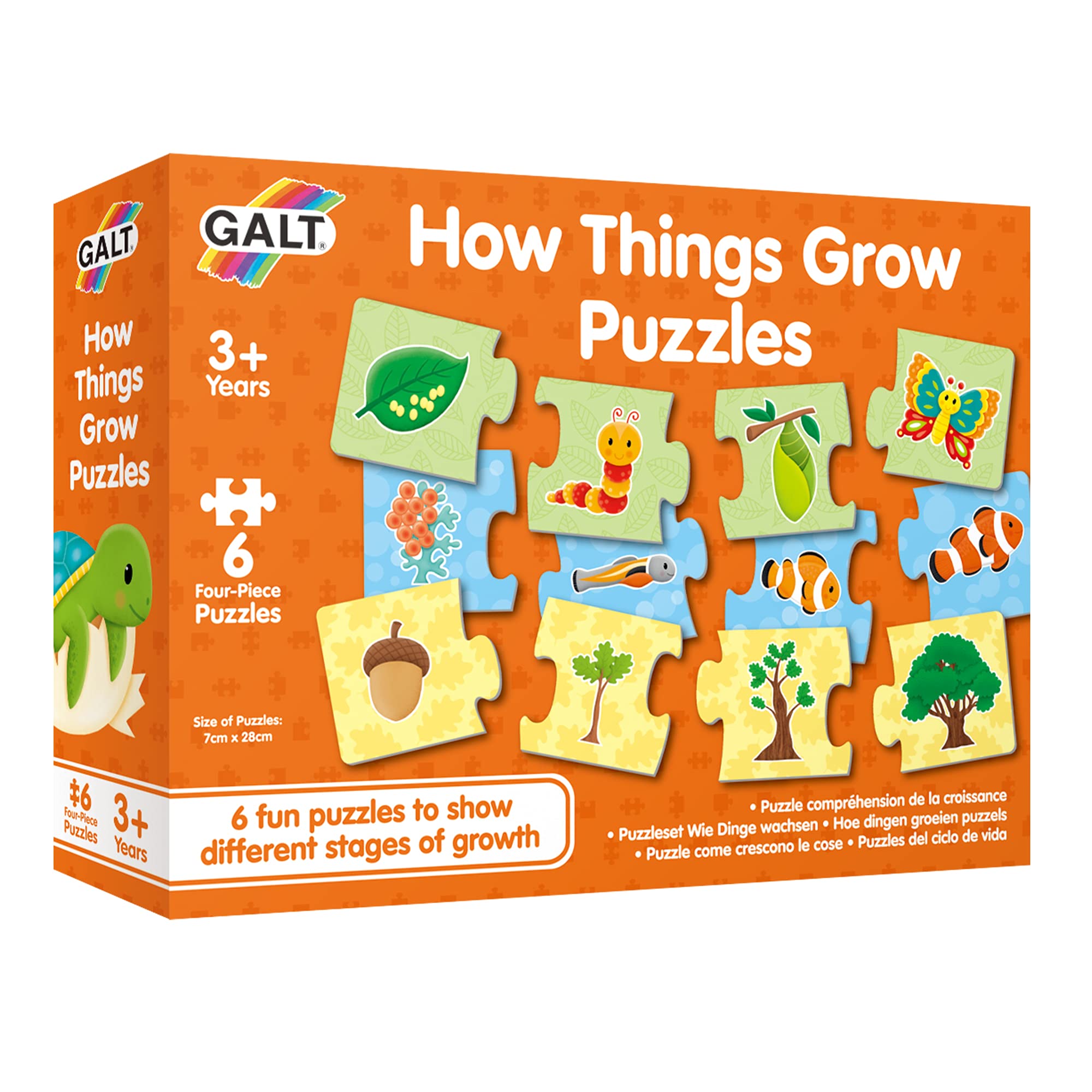 Galt How Things Grow Puzzle Set - 6 Life Cycle Puzzles | Ages 3-6 | Thick Board
