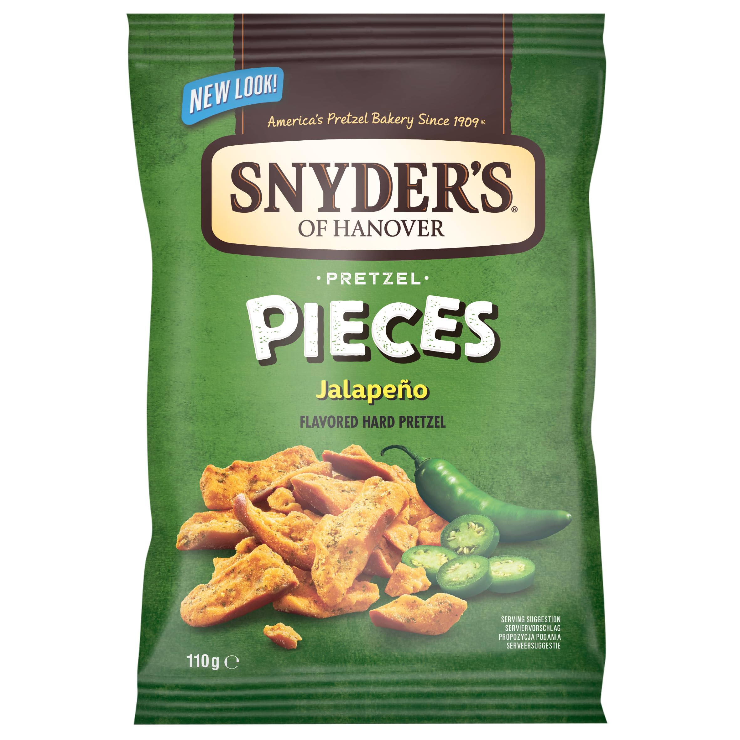 Snyder's of Hanover Pretzel Pieces Jalapeno Snack Food - 10 Pack of 110g Bags