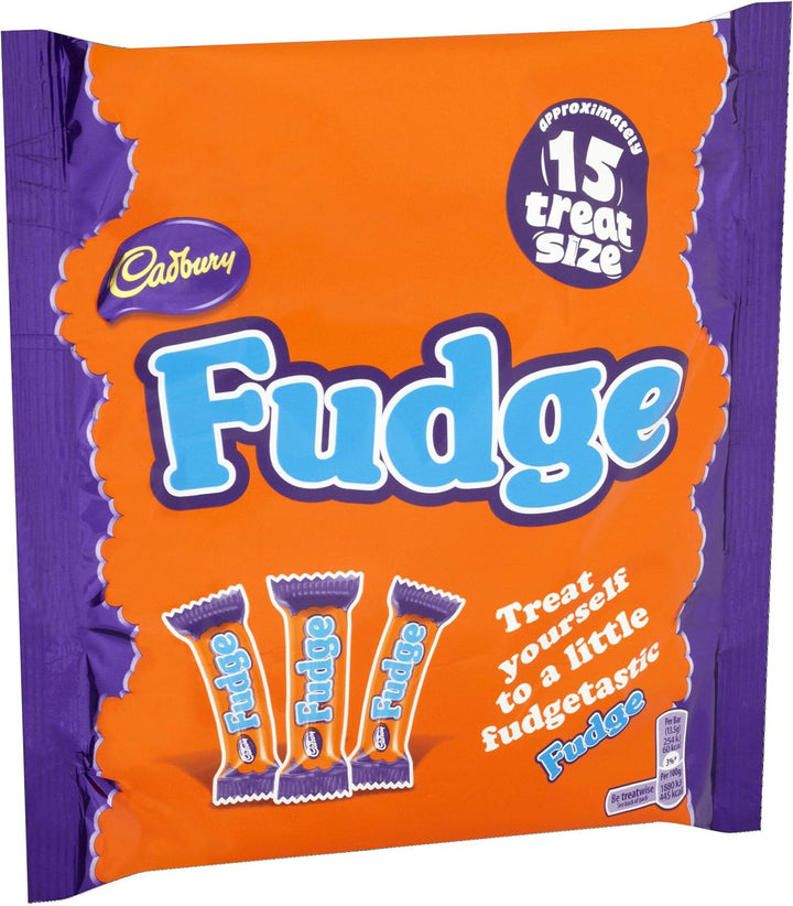 Cadbury Fudge Treatsize Chocolate 15 Bar Multipack - 202g Individually Wrapped Dairy Milk & Creamy Fudge Bars