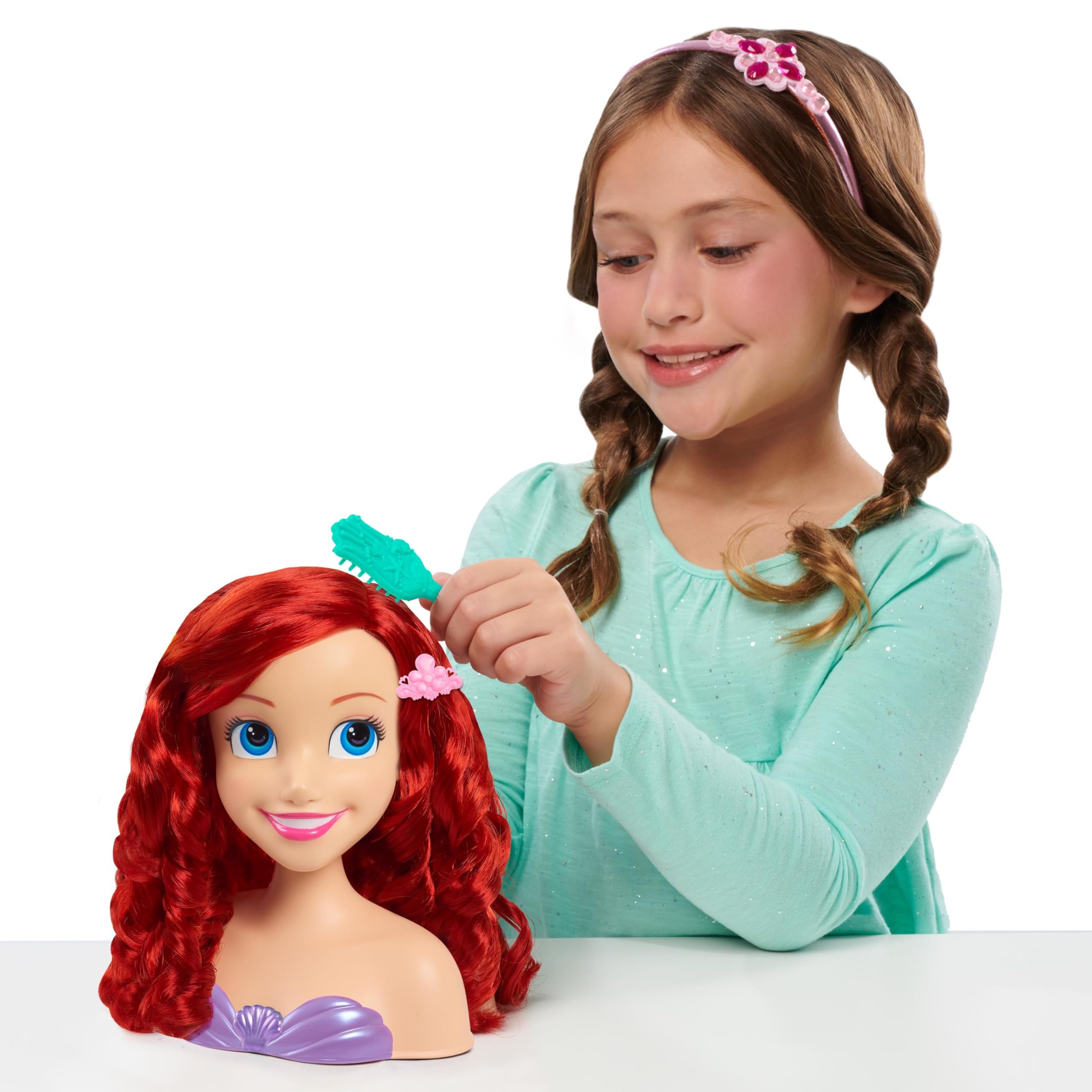 Just Play Disney Princess Ariel Hairdressing Head with Accessories - 7 Pieces | Ages 3+ 2