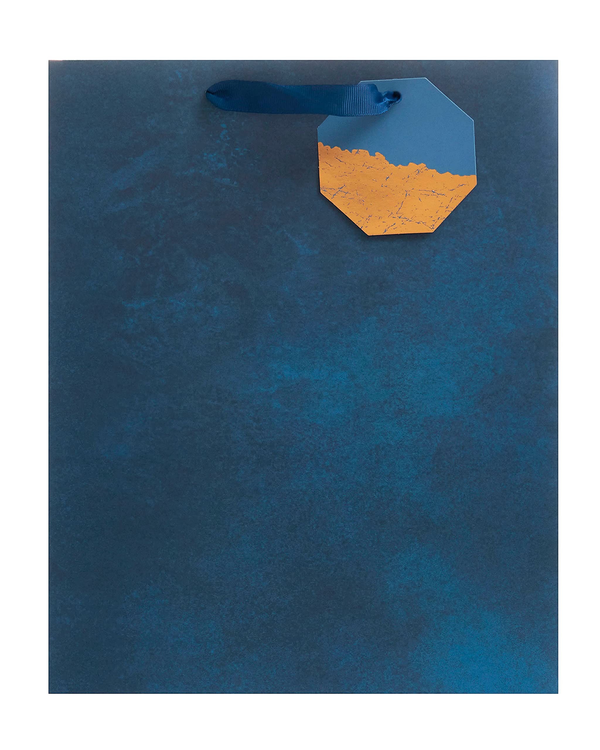 UK Greetings Large Gift Bag - Navy Inky Blue with Foil Tag | Perfect for Birthdays & Parties 5