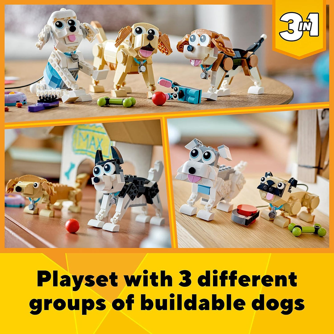 LEGO Creator 3 in 1 Adorable Dogs Building Set - 7 Breed Figures for Kids 7+