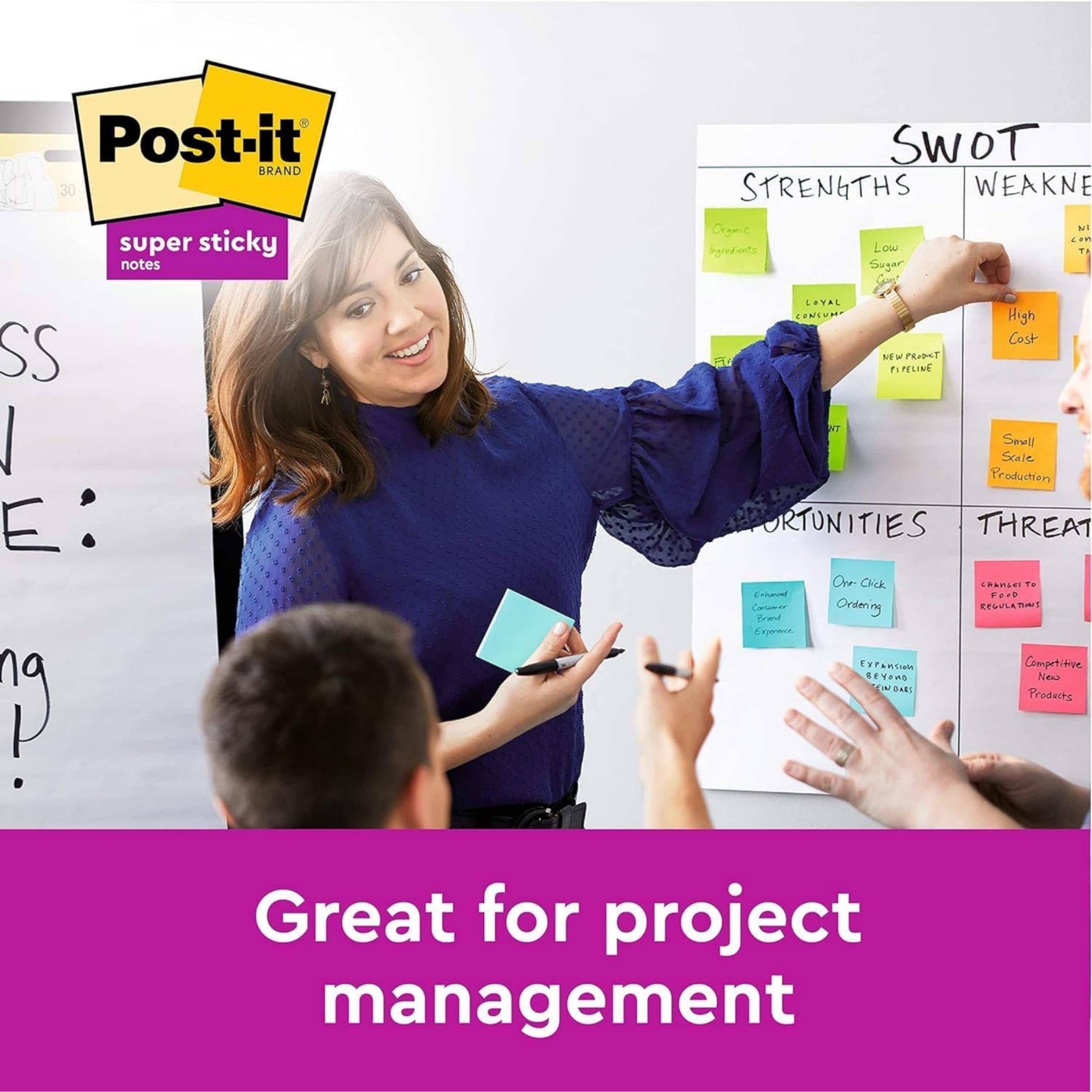 Post-it Super Sticky Notes - Carnival Colour Collection | 76 mm x 76 mm | 6 Pads of 90 Sheets 6