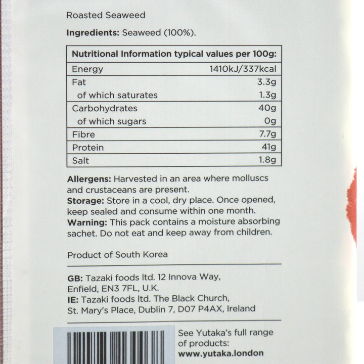 Yutaka - Sushi Nori Roasted Seaweed (Pack of 10, 50 Full Sheets)