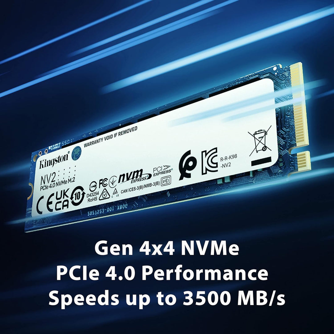 Kingston NV2 NVMe PCIe 4.0 SSD 500GB M.2 2280 - High-Performance Internal Solid State Drive for Laptops and Small Form Factor PCs