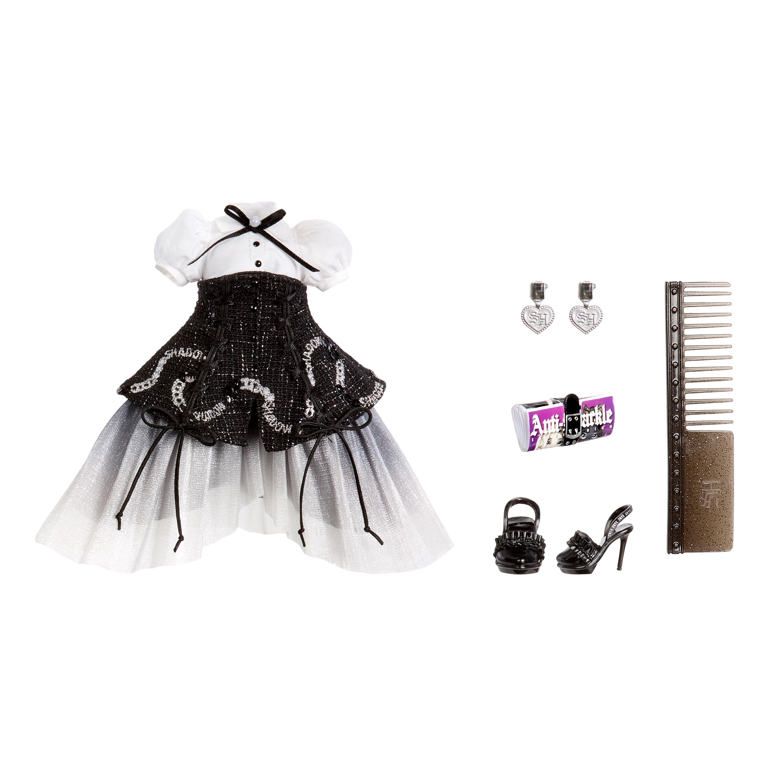 Rainbow High Shanelle Onyx Shadow High Fashion Doll - 28 cm, Black Hair, Articulated with Luxe Couture Outfit 3