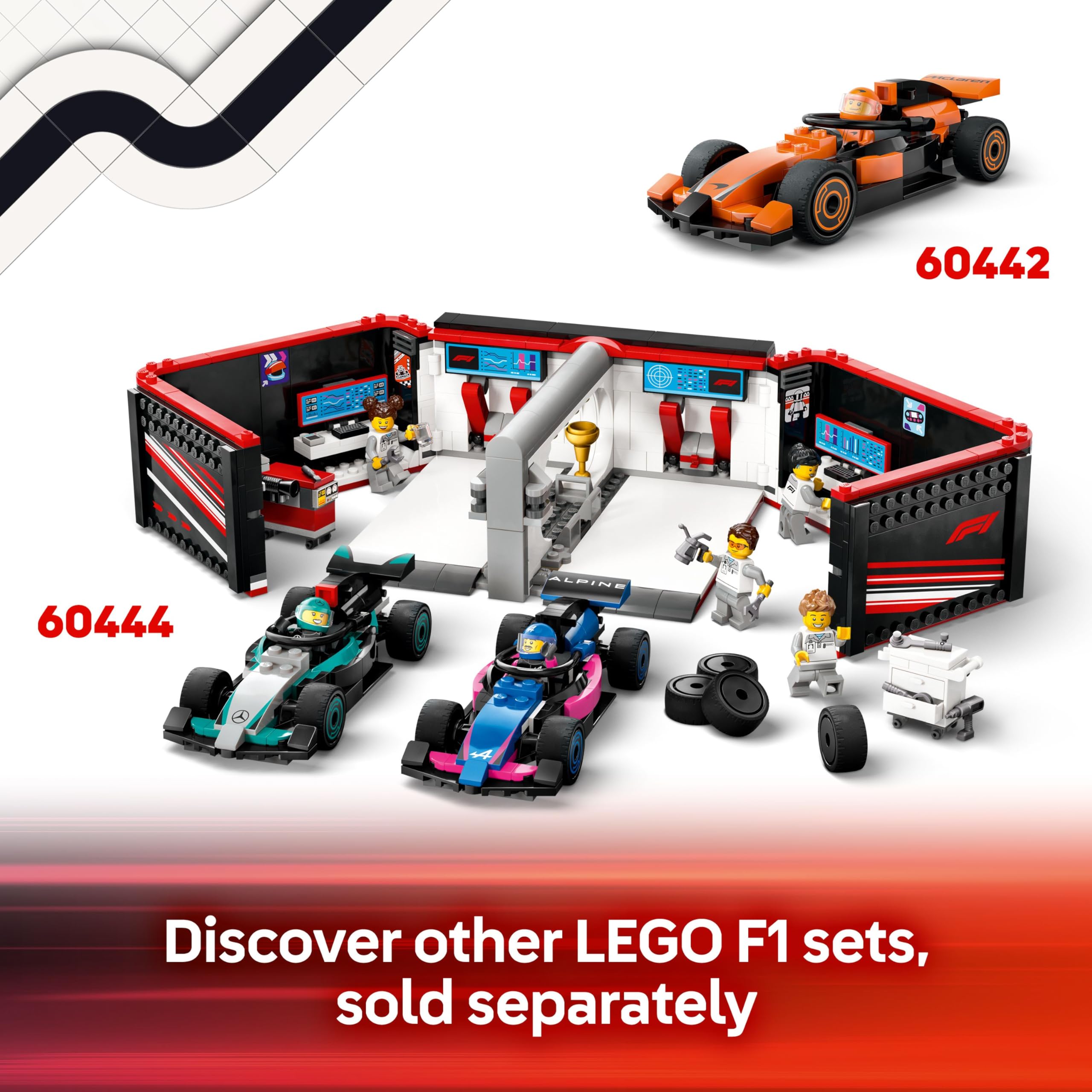 LEGO City F1 Pit Stop & Pit Crew with Ferrari Car Toy - 322-Piece Building Set for Ages 6+ 9