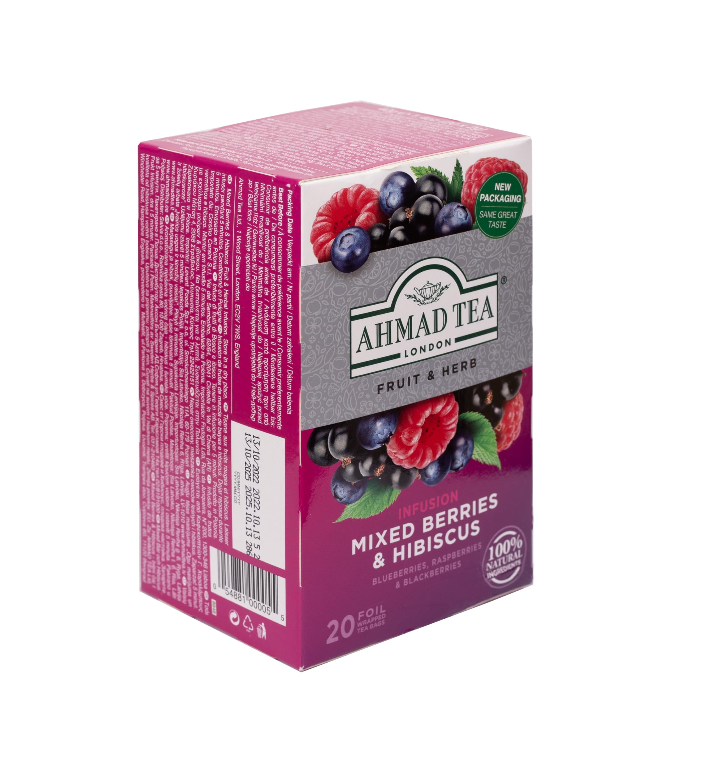 Ahmad Tea Mixed Berries & Hibiscus Fruit & Herbal Infusion - Caffeine-Free | 20 Teabags 4