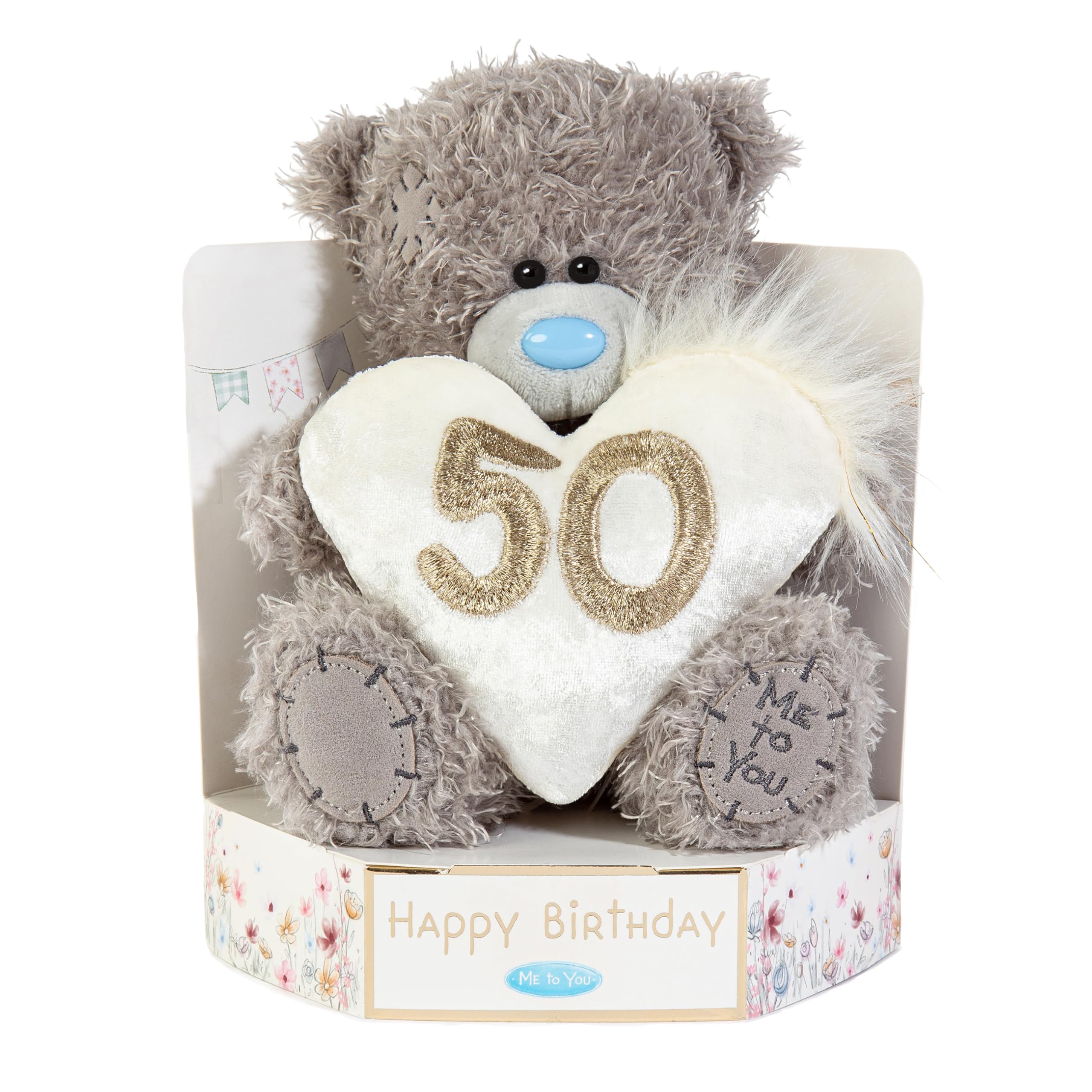 Me To You Bear Tatty Teddy 50th Birthday Plush Bear | 15cm High | Grey