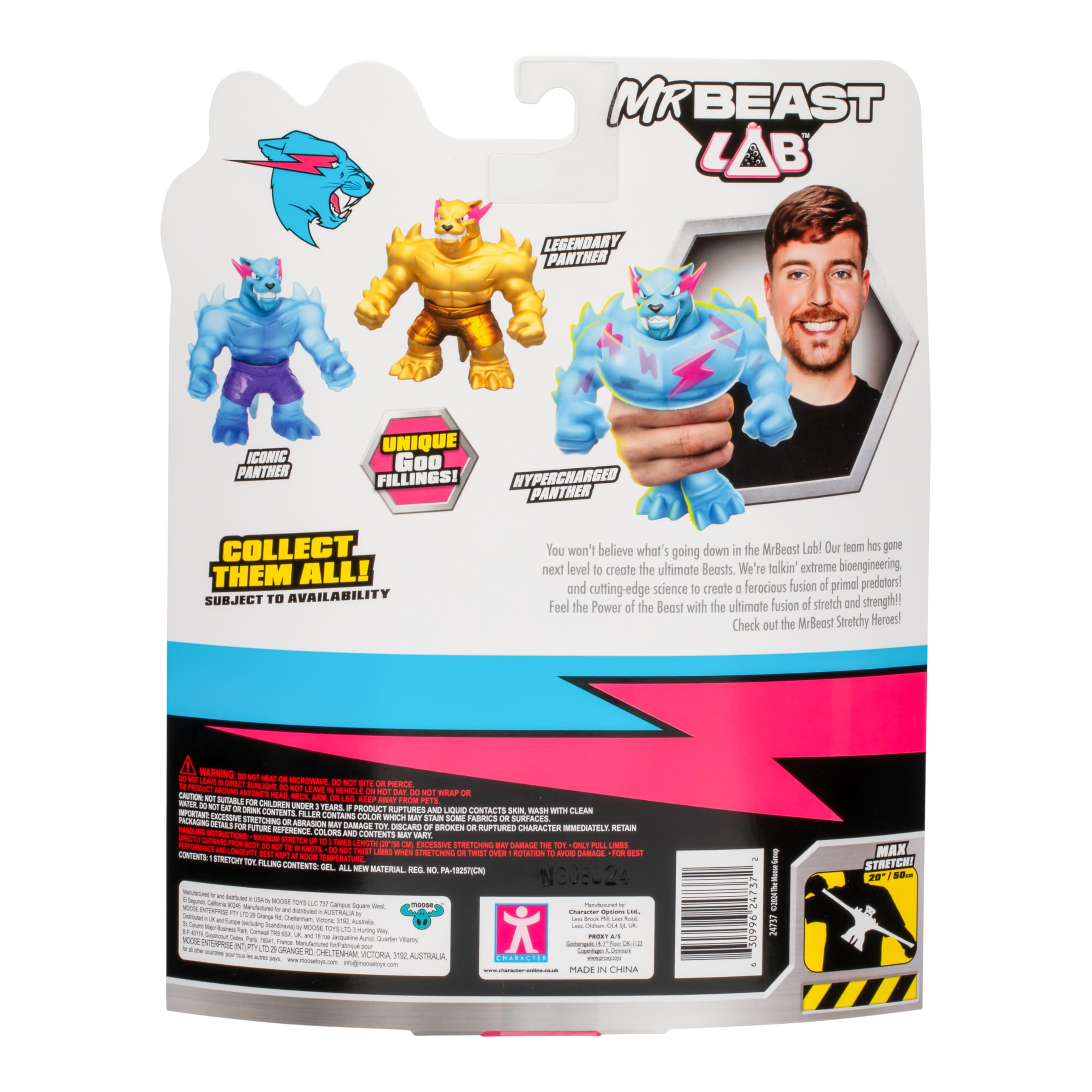 MRBEAST LAB Heroes of Goo Jit Zu Iconic Panther Stretchy Hero Figure | 4.5 Inch | Collectible