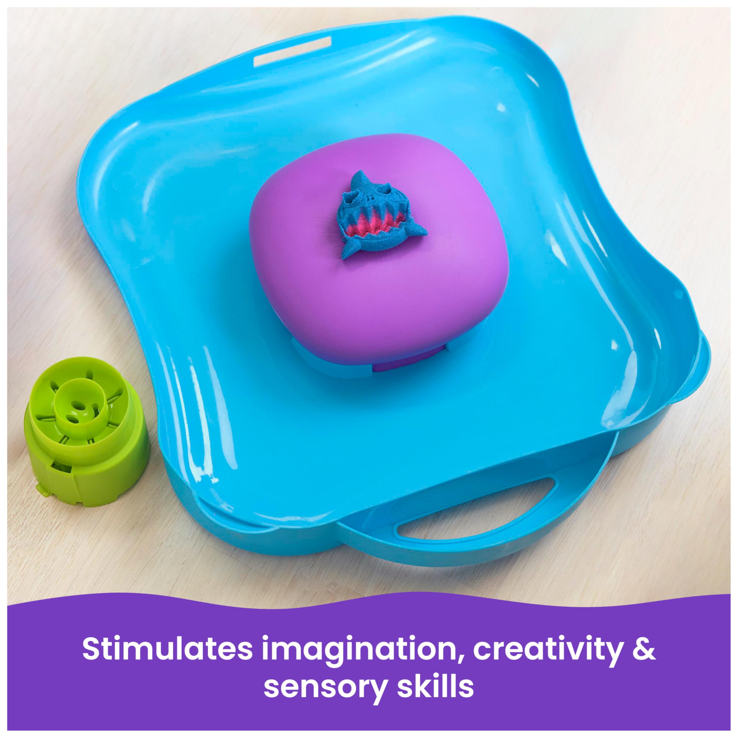 Kinetic Sand SquishMotion Playset with 453g Sand, 5 Tools & Reusable Case | Ages 5+ 6