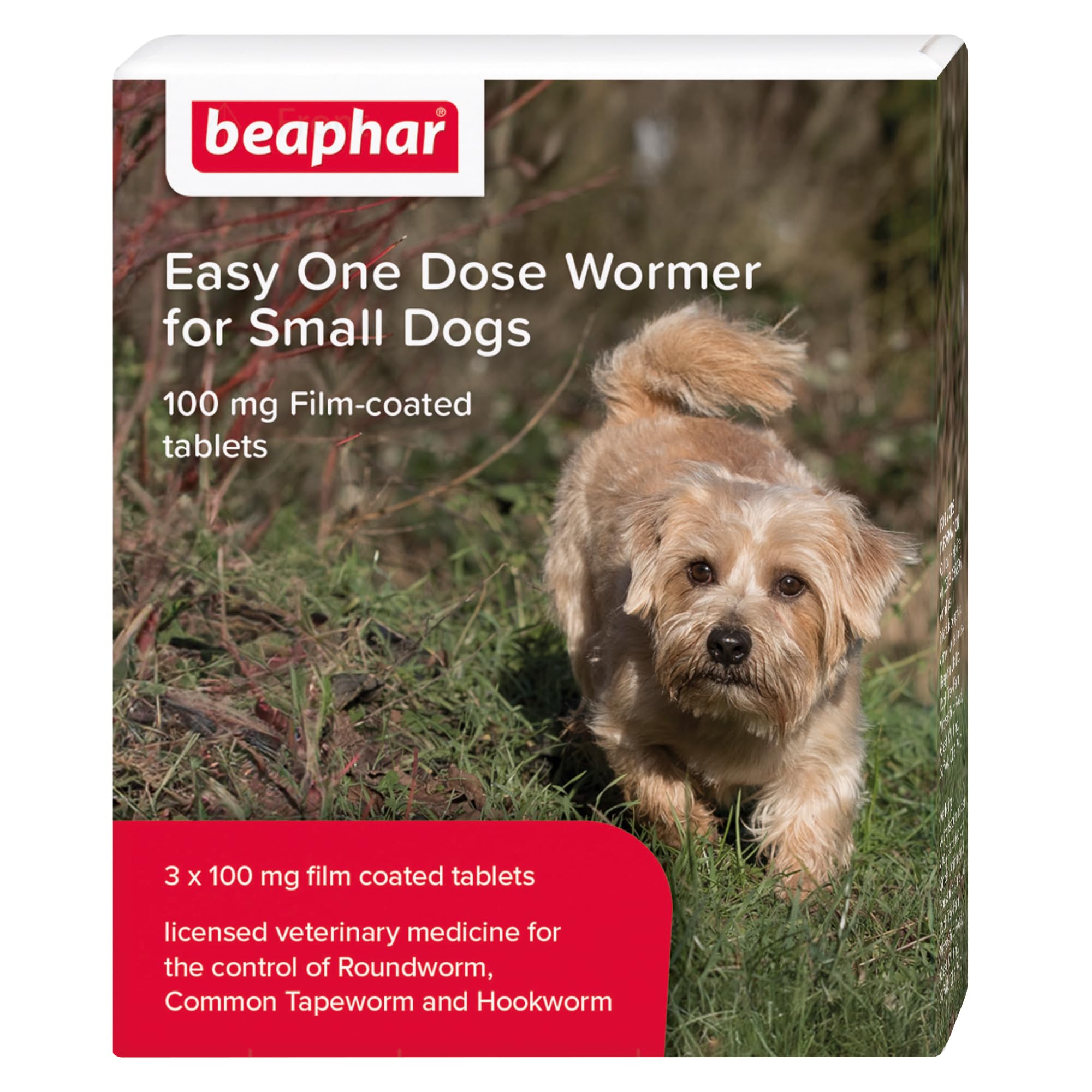 Beaphar Easy One Dose Worming Tablets for Small Dogs | Kills Common Intestinal Worms | 3 Tablet Pack