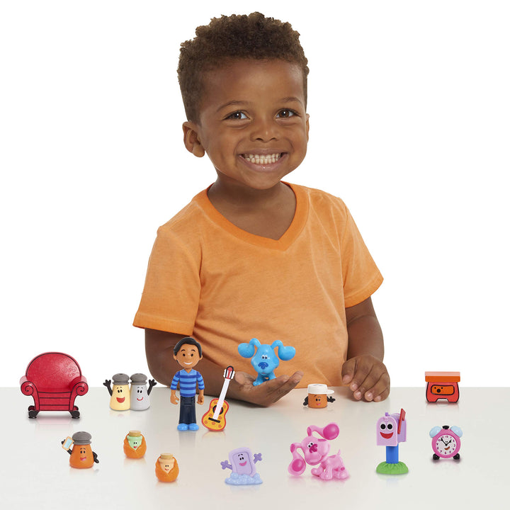 Blue's Clues & You Deluxe Play-Along Figure Set - 14-Piece Poseable Playset for Kids