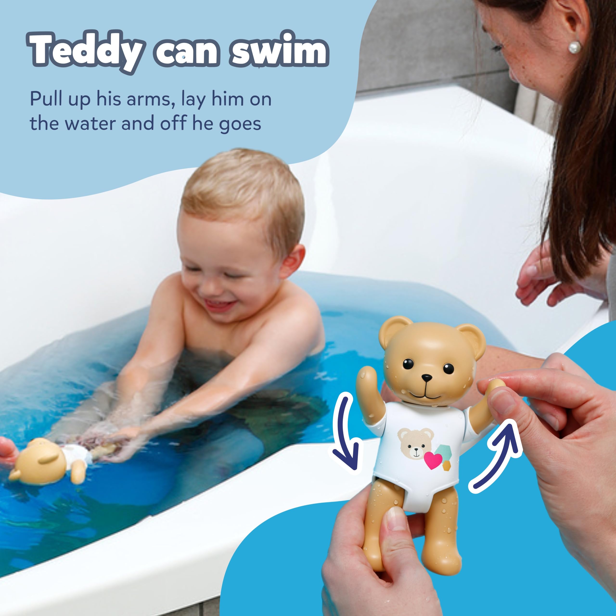 BABY born Splish Splash Teddy - Interactive Wind-up Swimming Bath Toy | Ages 1+ | 20 cm 3