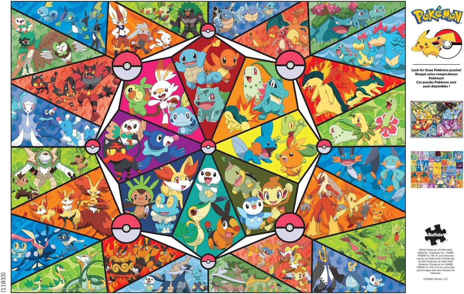 Pokémon - Stained Glass Starters - 1000 Piece Jigsaw Puzzle by Buffalo Games 11